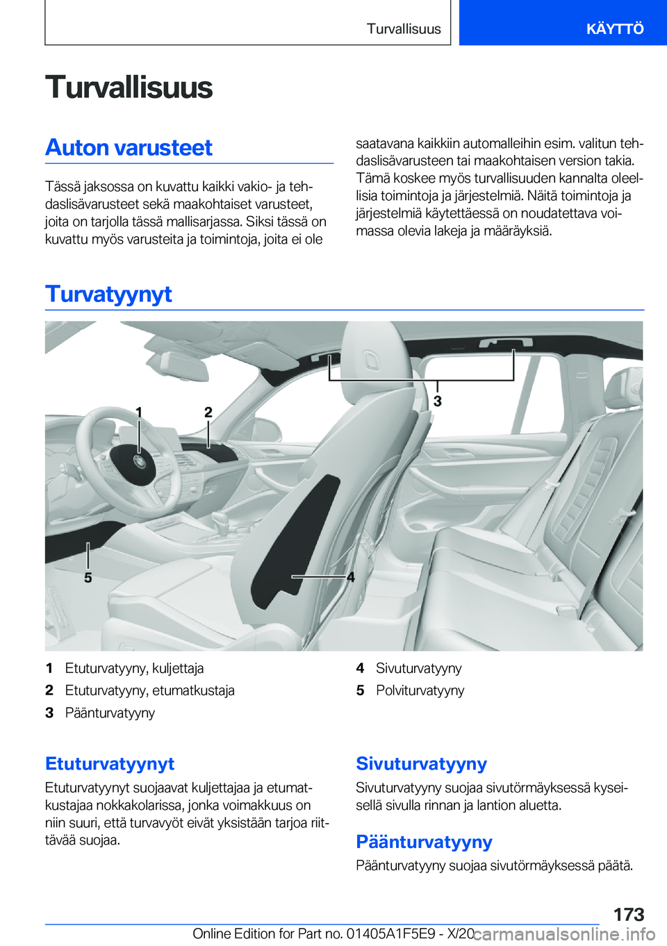BMW X4 M 2021  Omistajan Käsikirja (in Finnish) �T�u�r�v�a�l�l�i�s�u�u�s�A�u�t�o�n��v�a�r�u�s�t�e�e�t
�T�