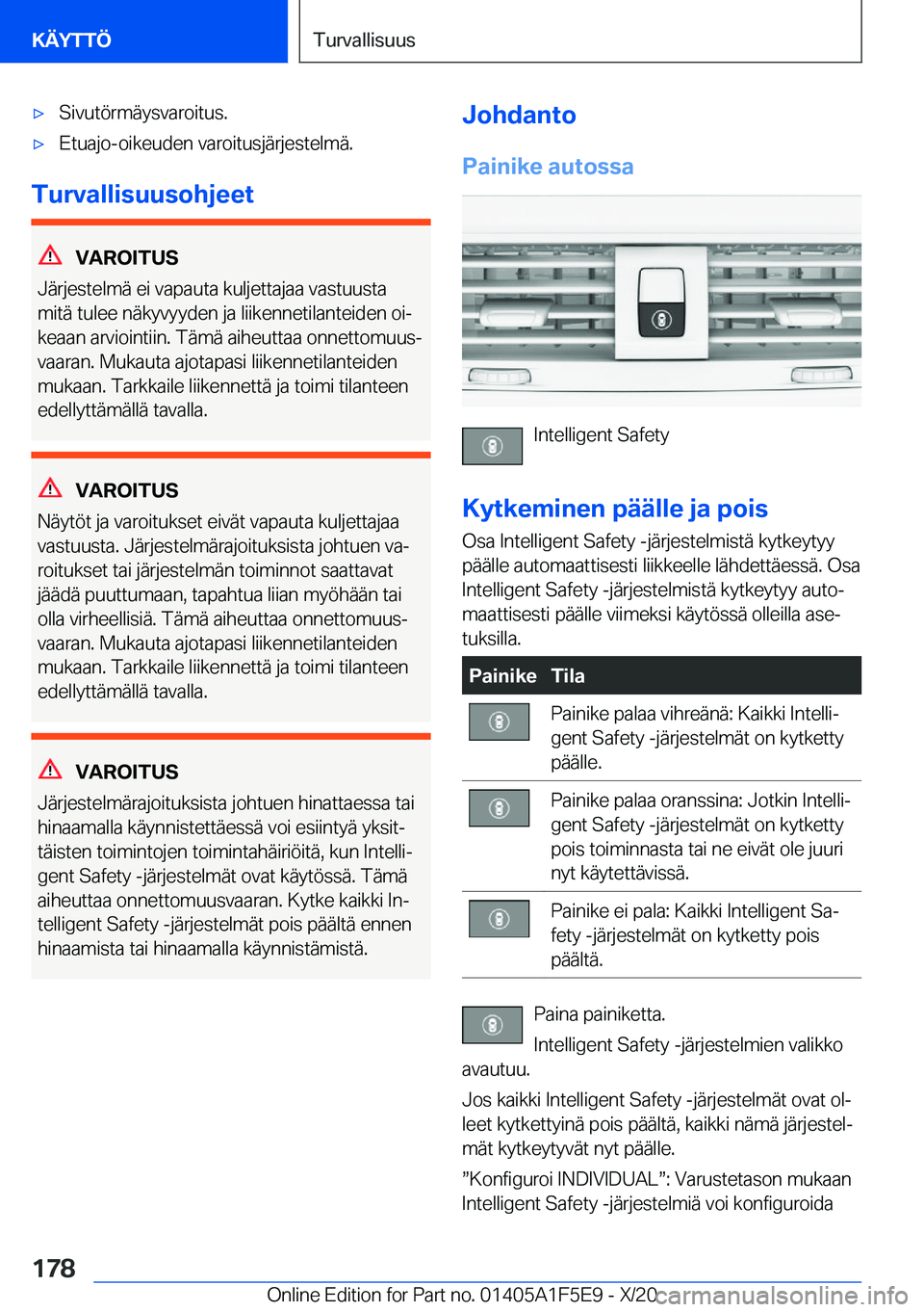 BMW X4 M 2021  Omistajan Käsikirja (in Finnish) 'x�S�i�v�u�t�