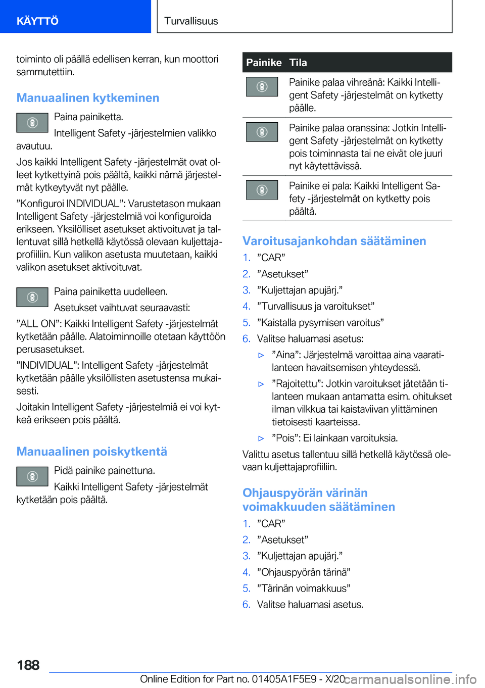 BMW X4 M 2021  Omistajan Käsikirja (in Finnish) �t�o�i�m�i�n�t�o��o�l�i��p�