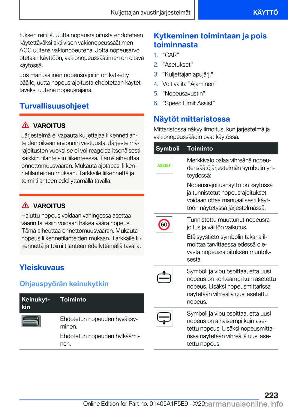 BMW X4 M 2021  Omistajan Käsikirja (in Finnish) �t�u�k�s�e�n��r�e�i�t�i�l�l�