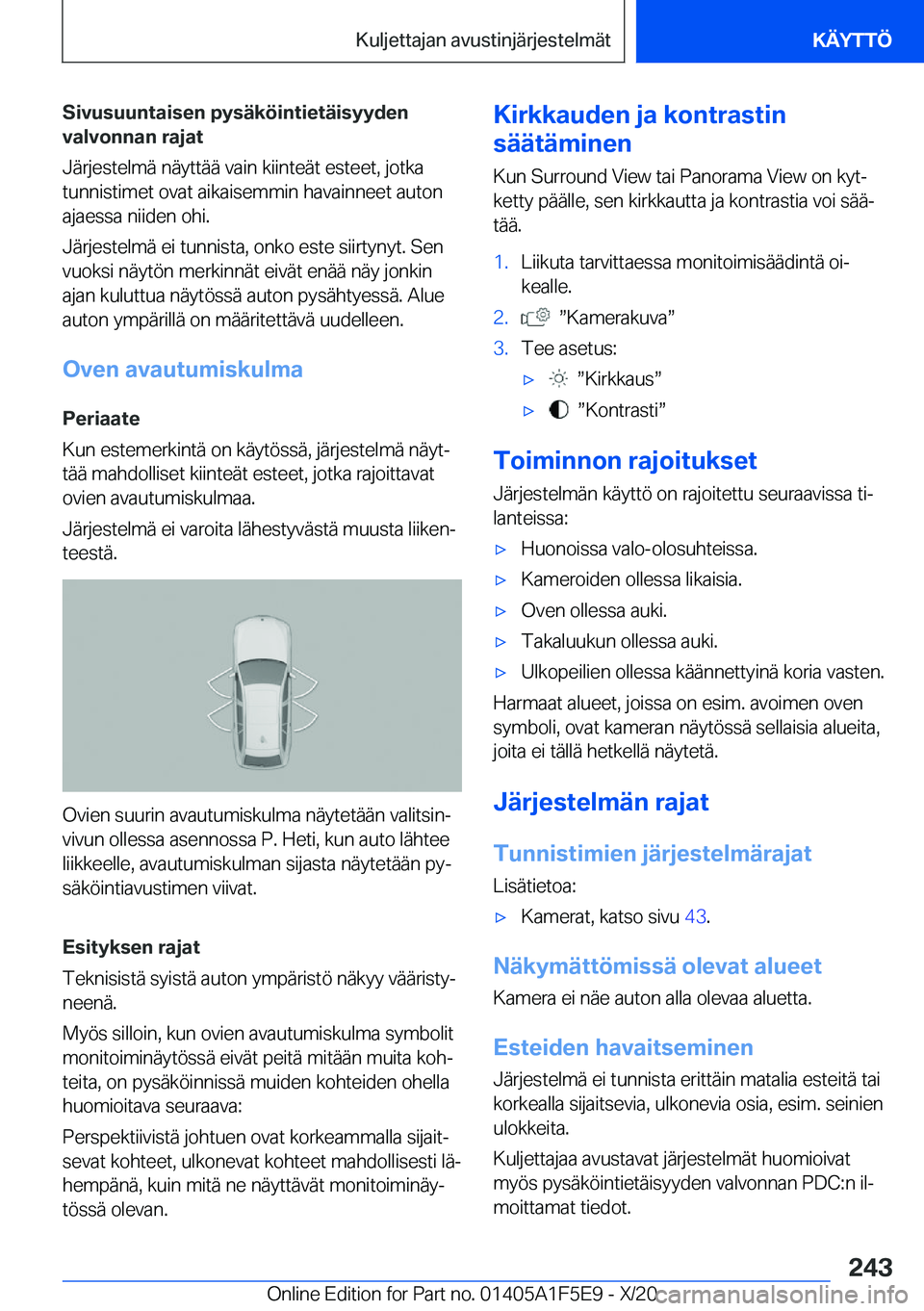 BMW X4 M 2021  Omistajan Käsikirja (in Finnish) �S�i�v�u�s�u�u�n�t�a�i�s�e�n��p�y�s�