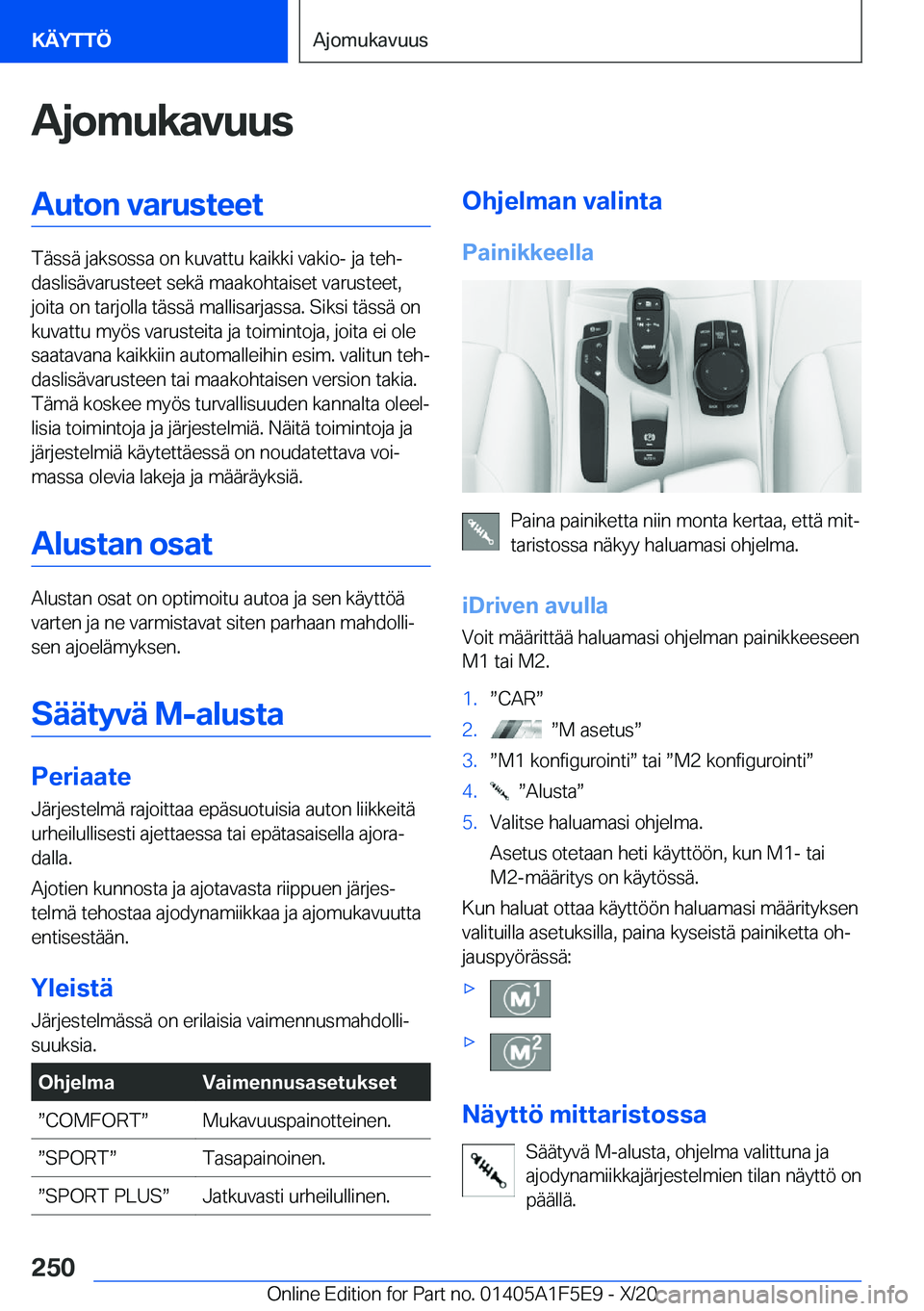 BMW X4 M 2021  Omistajan Käsikirja (in Finnish) �A�j�o�m�u�k�a�v�u�u�s�A�u�t�o�n��v�a�r�u�s�t�e�e�t
�T�