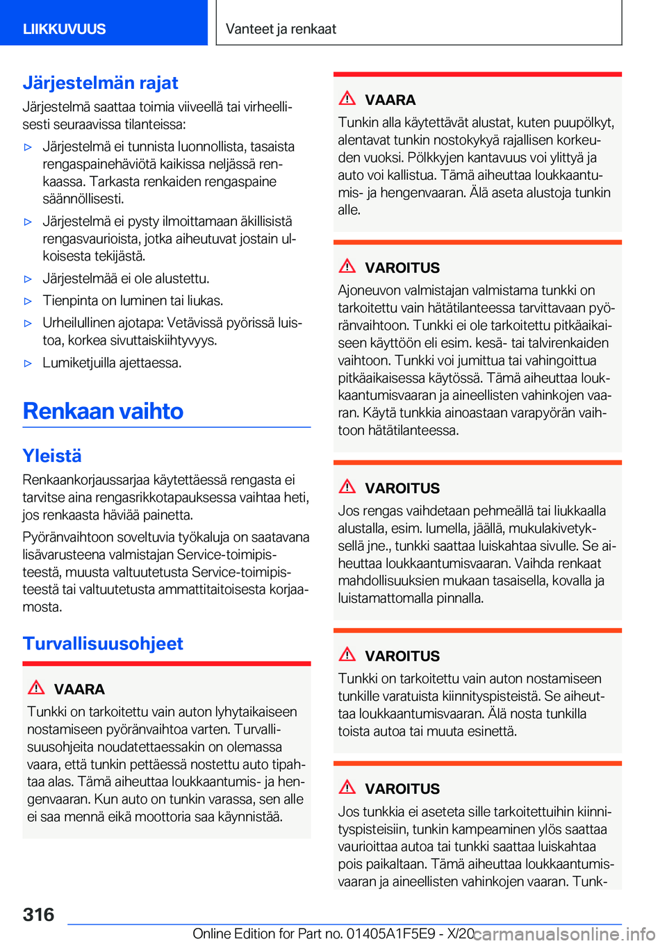 BMW X4 M 2021  Omistajan Käsikirja (in Finnish) �J�