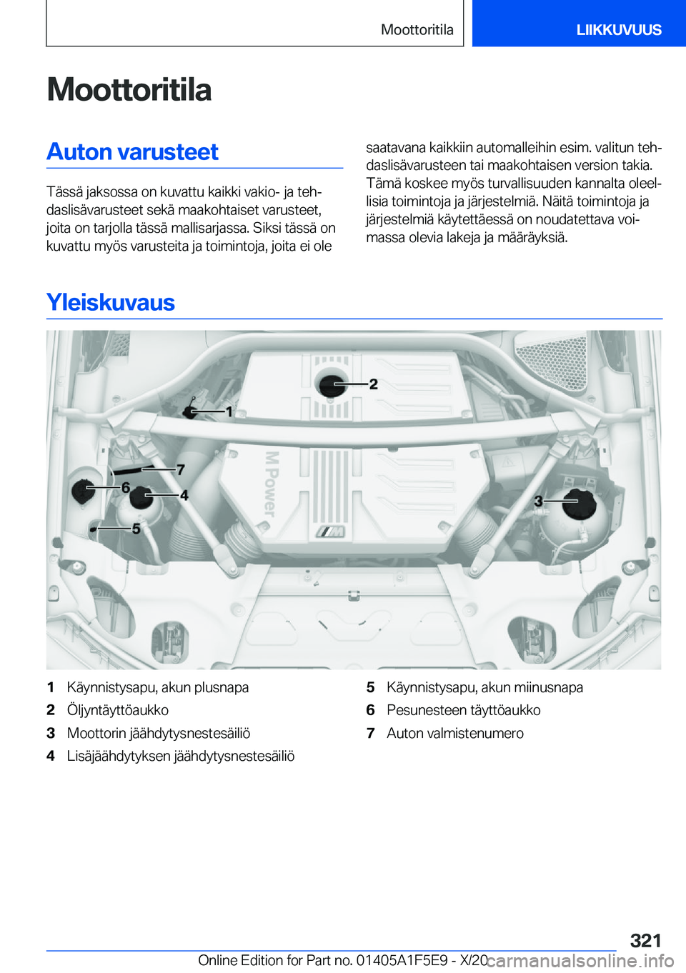 BMW X4 M 2021  Omistajan Käsikirja (in Finnish) �M�o�o�t�t�o�r�i�t�i�l�a�A�u�t�o�n��v�a�r�u�s�t�e�e�t
�T�