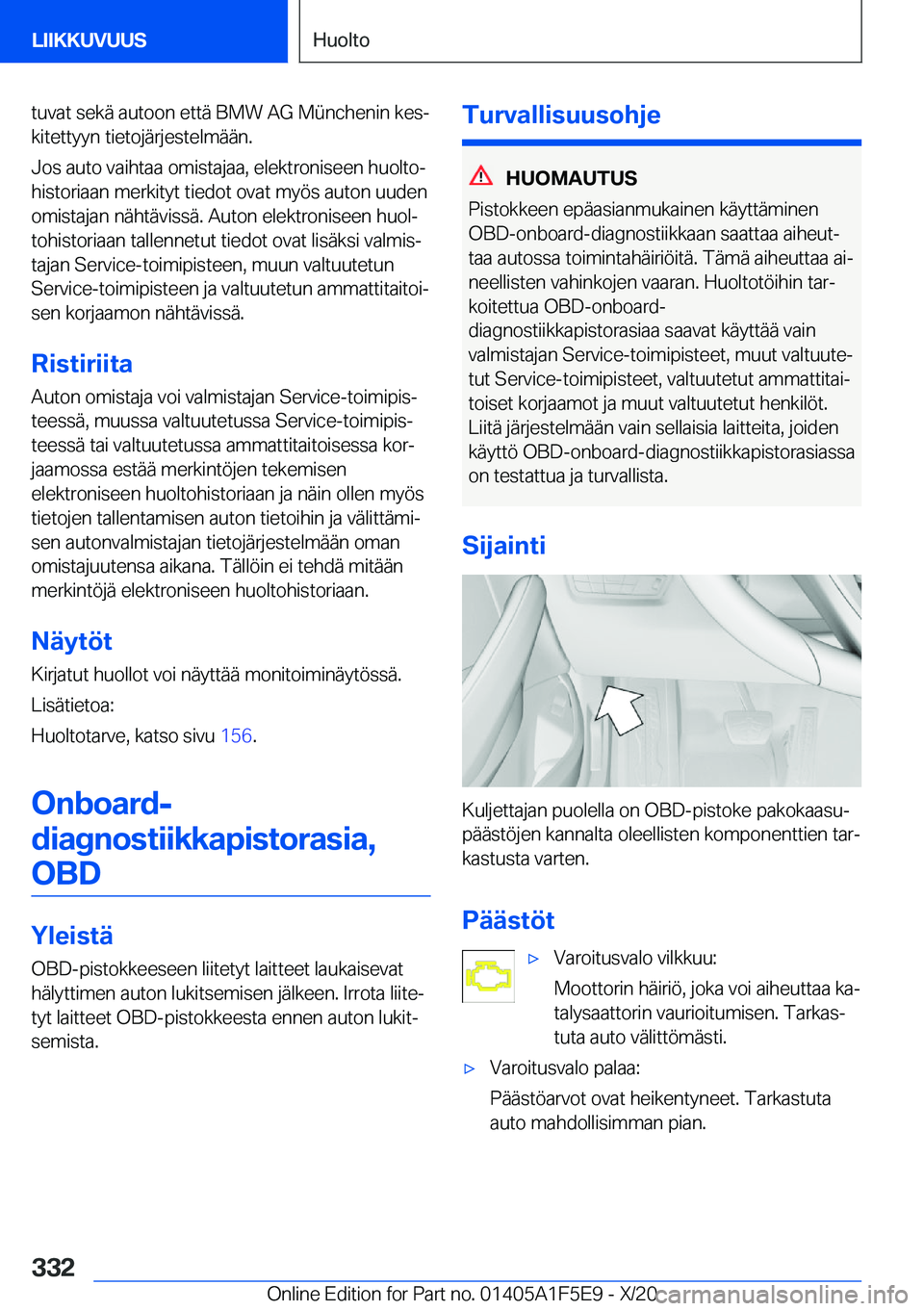 BMW X4 M 2021  Omistajan Käsikirja (in Finnish) �t�u�v�a�t��s�e�k�