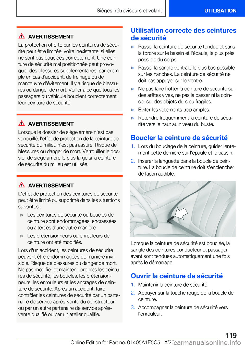 BMW X4 M 2021  Notices Demploi (in French) �A�V�E�R�T�I�S�S�E�M�E�N�T
�L�a��p�r�o�t�e�c�t�i�o�n��o�f�f�e�r�t�e��p�a�r��l�e�s��c�e�i�n�t�u�r�e�s��d�e��s�é�c�uj
�r�i�t�é��p�e�u�t��ê�t�r�e��l�i�m�i�t�é�e�,��v�o�i�r�e��i�n�e�x�i�s