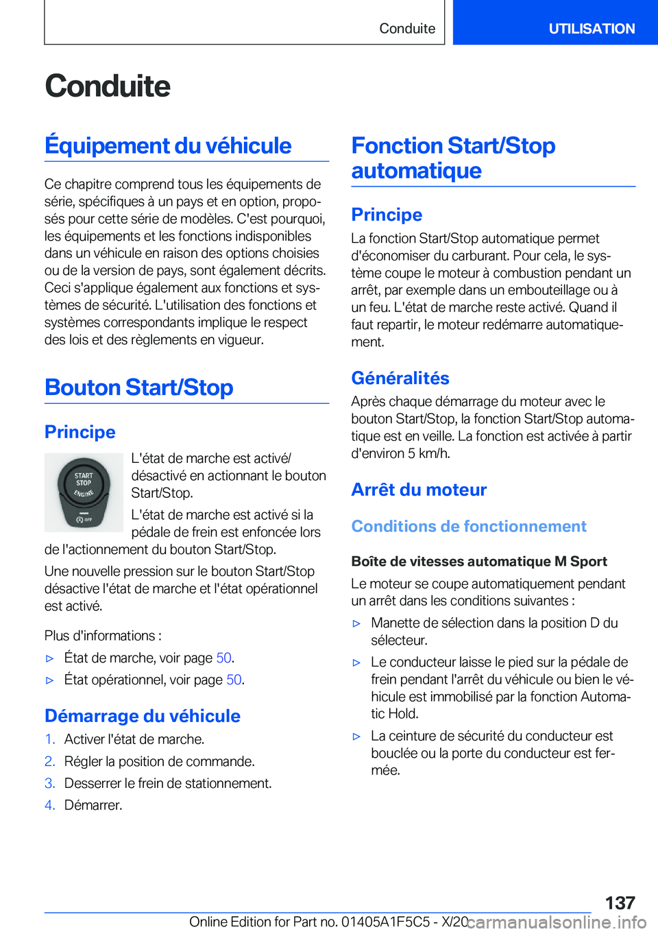 BMW X4 M 2021  Notices Demploi (in French) �C�o�n�d�u�i�t�e�