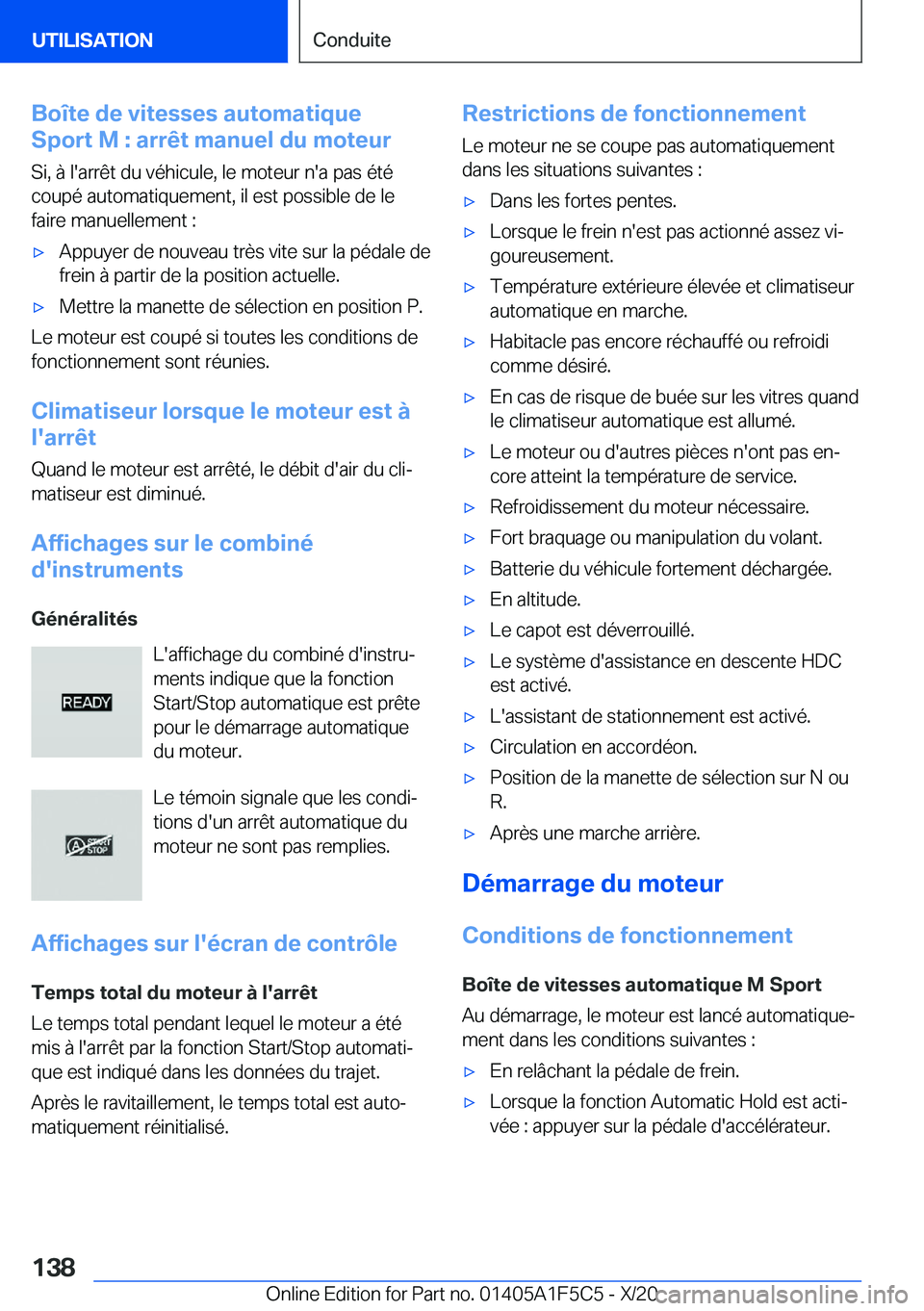 BMW X4 M 2021  Notices Demploi (in French) �B�o�
