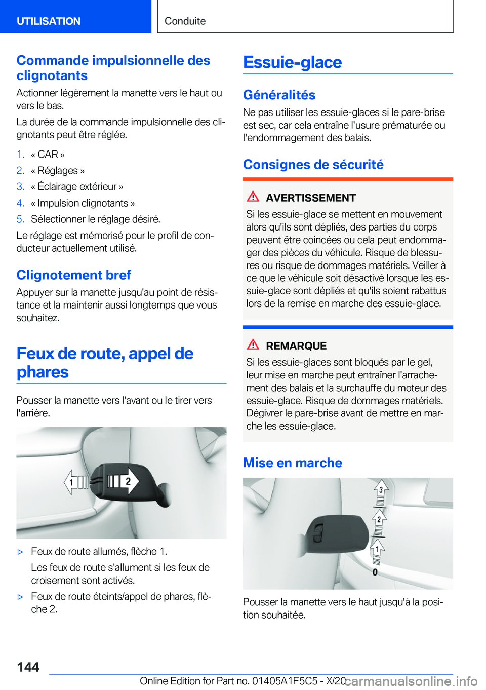 BMW X4 M 2021  Notices Demploi (in French) �C�o�m�m�a�n�d�e��i�m�p�u�l�s�i�o�n�n�e�l�l�e��d�e�s
�c�l�i�g�n�o�t�a�n�t�s
�A�c�t�i�o�n�n�e�r��l�é�g�è�r�e�m�e�n�t��l�a��m�a�n�e�t�t�e��v�e�r�s��l�e��h�a�u�t��o�u�v�e�r�s��l�e��b�a�s�.
�