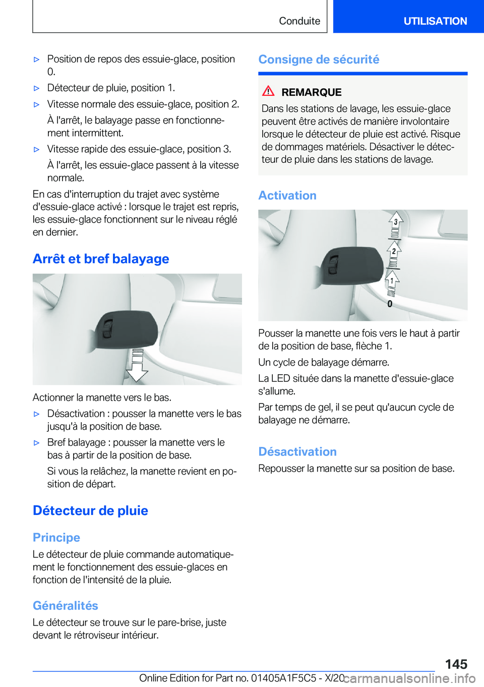 BMW X4 M 2021  Notices Demploi (in French) 'x�P�o�s�i�t�i�o�n��d�e��r�e�p�o�s��d�e�s��e�s�s�u�i�e�-�g�l�a�c�e�,��p�o�s�i�t�i�o�n�0�.'x�D�é�t�e�c�t�e�u�r��d�e��p�l�u�i�e�,��p�o�s�i�t�i�o�n��1�.'x�V�i�t�e�s�s�e��n�o�r�m�a�