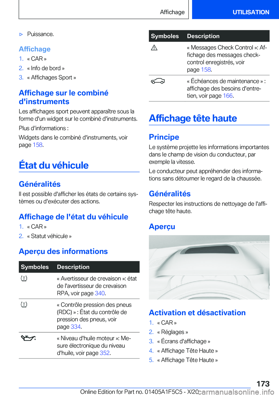BMW X4 M 2021  Notices Demploi (in French) 'x�P�u�i�s�s�a�n�c�e�.
�A�f�f�i�c�h�a�g�e
�1�.�k��C�A�R��{�2�.�k��I�n�f�o��d�e��b�o�r�d��{�3�.�k��A�f�f�i�c�h�a�g�e�s��S�p�o�r�t��{
�A�f�f�i�c�h�a�g�e��s�u�r��l�e��c�o�m�b�i�n�é
�d�&#