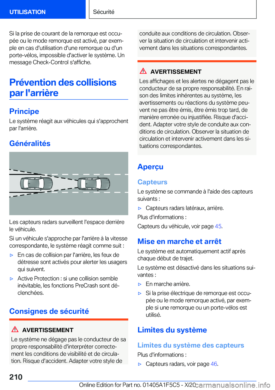 BMW X4 M 2021  Notices Demploi (in French) �S�i��l�a��p�r�i�s�e��d�e��c�o�u�r�a�n�t��d�e��l�a��r�e�m�o�r�q�u�e��e�s�t��o�c�c�uj�p�é�e��o�u��l�e��m�o�d�e��r�e�m�o�r�q�u�e��e�s�t��a�c�t�i�v�é�,��p�a�r��e�x�e�mj�p�l�e��e�n�