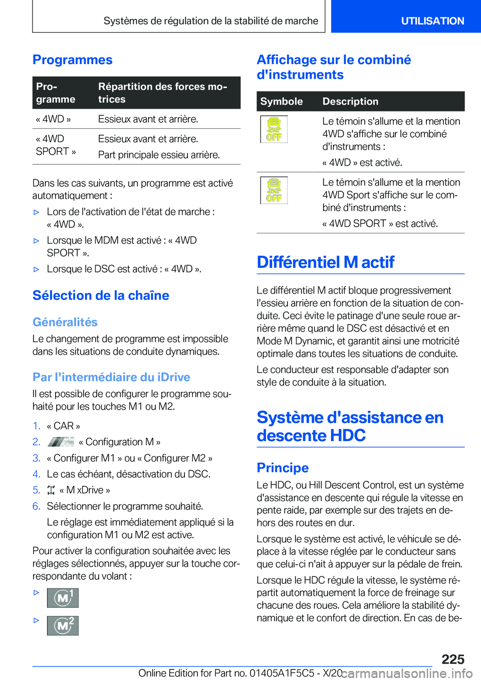 BMW X4 M 2021  Notices Demploi (in French) �P�r�o�g�r�a�m�m�e�s�P�r�oj
�g�r�a�m�m�e�R�é�p�a�r�t�i�t�i�o�n��d�e�s��f�o�r�c�e�s��m�oj
�t�r�i�c�e�s�k��4�W�D��{�E�s�s�i�e�u�x��a�v�a�n�t��e�t��a�r�r�i�è�r�e�.�k��4�W�D
�S�P�O�R�T��{�E�