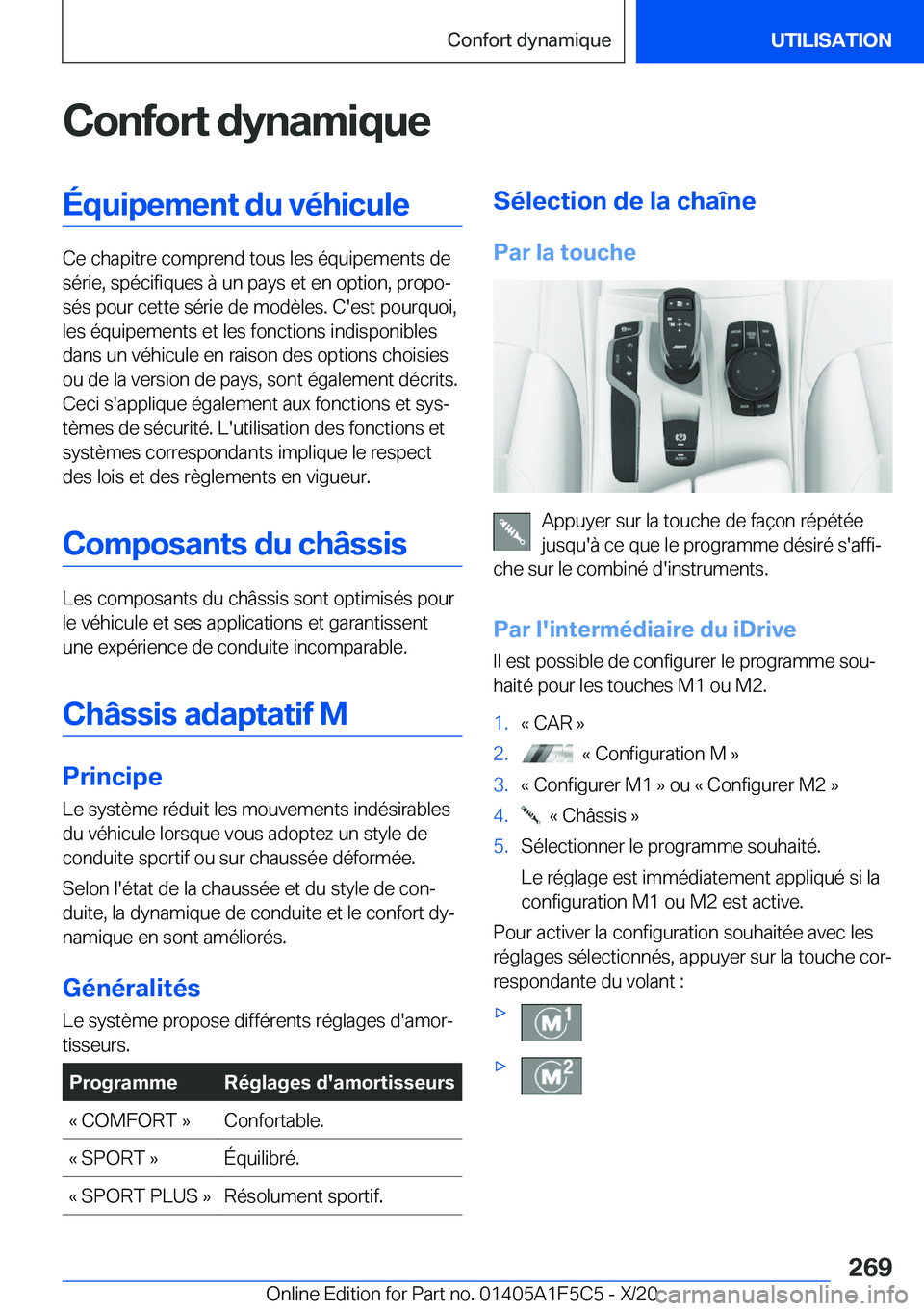 BMW X4 M 2021  Notices Demploi (in French) �C�o�n�f�o�r�t��d�y�n�a�m�i�q�u�e�