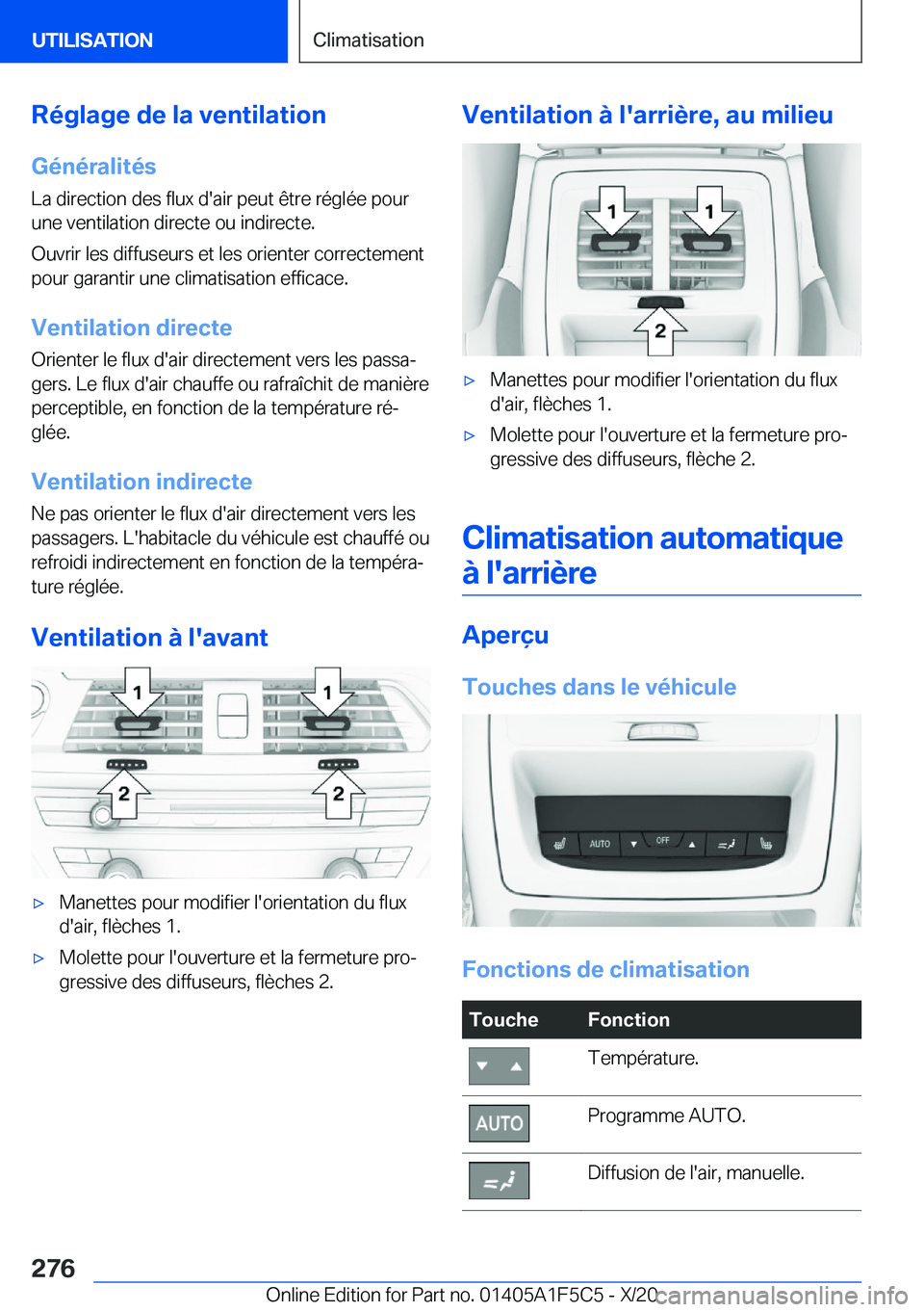 BMW X4 M 2021  Notices Demploi (in French) �R�é�g�l�a�g�e��d�e��l�a��v�e�n�t�i�l�a�t�i�o�n�G�é�n�é�r�a�l�i�t�é�s
�L�a��d�i�r�e�c�t�i�o�n��d�e�s��f�l�u�x��d�'�a�i�r��p�e�u�t��ê�t�r�e��r�é�g�l�é�e��p�o�u�r
�u�n�e��v�e�n�t�