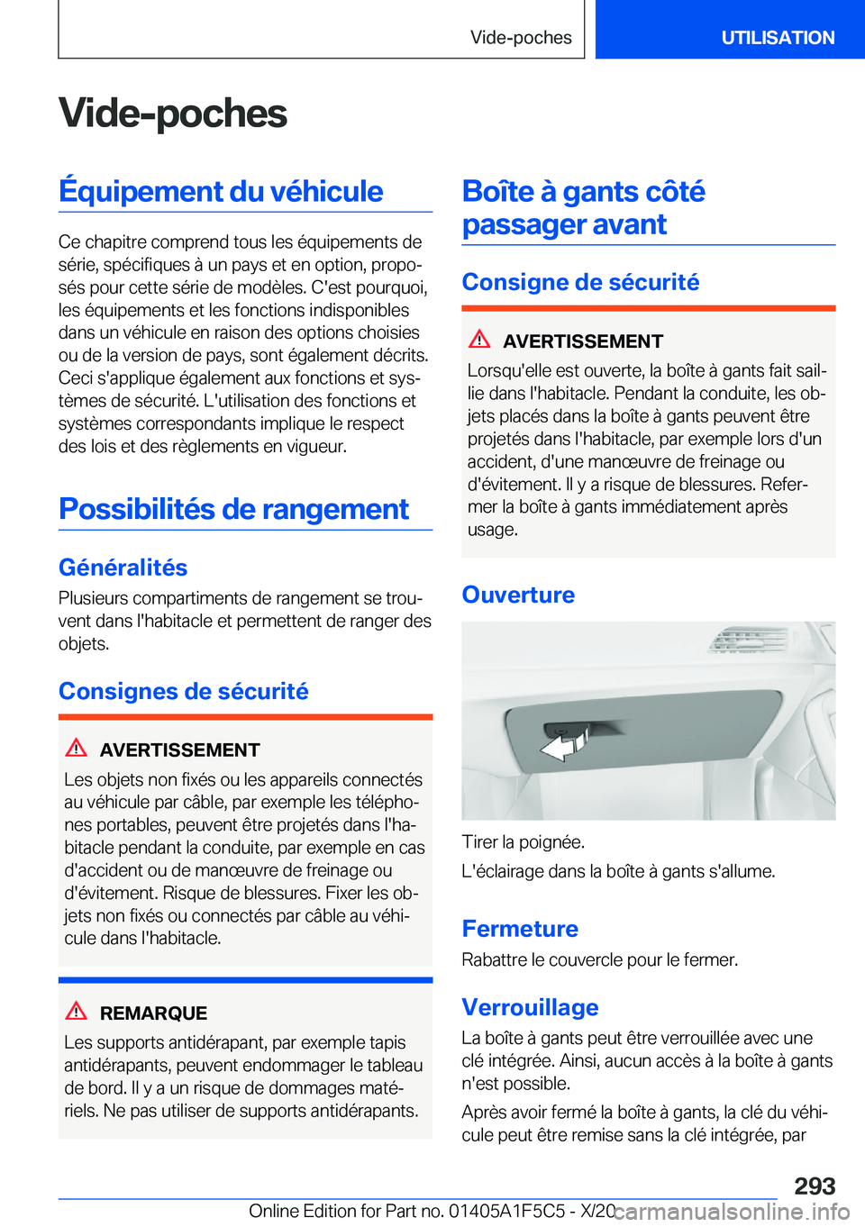 BMW X4 M 2021  Notices Demploi (in French) �V�i�d�e�-�p�o�c�h�e�s�