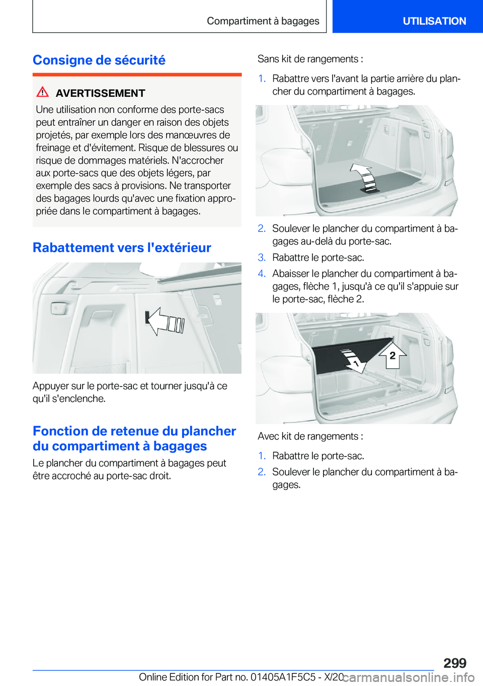 BMW X4 M 2021  Notices Demploi (in French) �C�o�n�s�i�g�n�e��d�e��s�é�c�u�r�i�t�é
�A�V�E�R�T�I�S�S�E�M�E�N�T
�U�n�e��u�t�i�l�i�s�a�t�i�o�n��n�o�n��c�o�n�f�o�r�m�e��d�e�s��p�o�r�t�e�-�s�a�c�s �p�e�u�t��e�n�t�r�a�