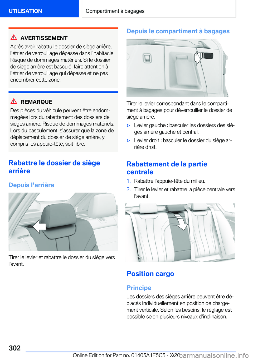 BMW X4 M 2021  Notices Demploi (in French) �A�V�E�R�T�I�S�S�E�M�E�N�T
�A�p�r�è�s��a�v�o�i�r��r�a�b�a�t�t�u��l�e��d�o�s�s�i�e�r��d�e��s�i�è�g�e��a�r�r�i�è�r�e�,
�l�'�é�t�r�i�e�r��d�e��v�e�r�r�o�u�i�l�l�a�g�e��d�é�p�a�s�s�e��
