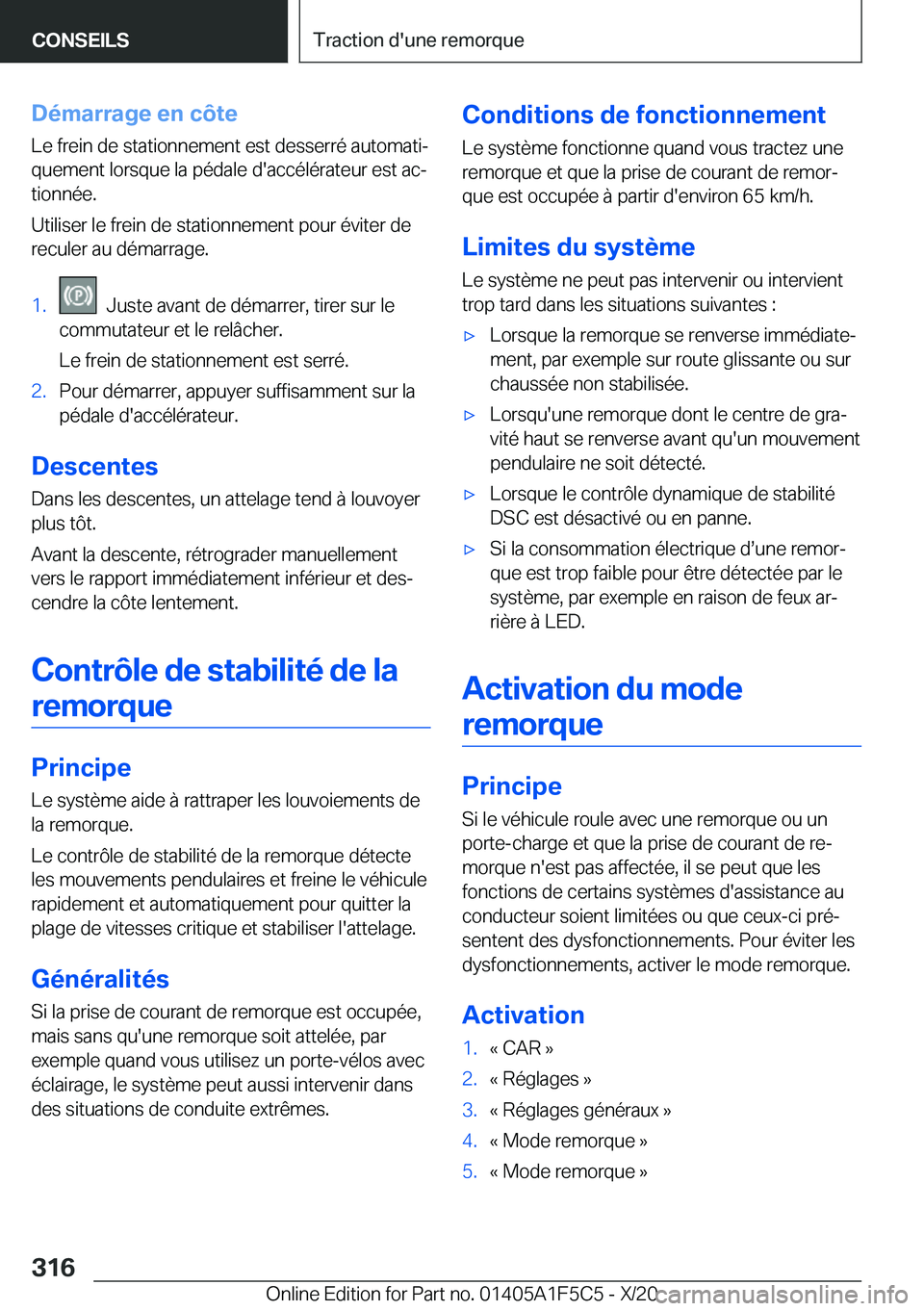 BMW X4 M 2021  Notices Demploi (in French) �D�é�m�a�r�r�a�g�e��e�n��c�