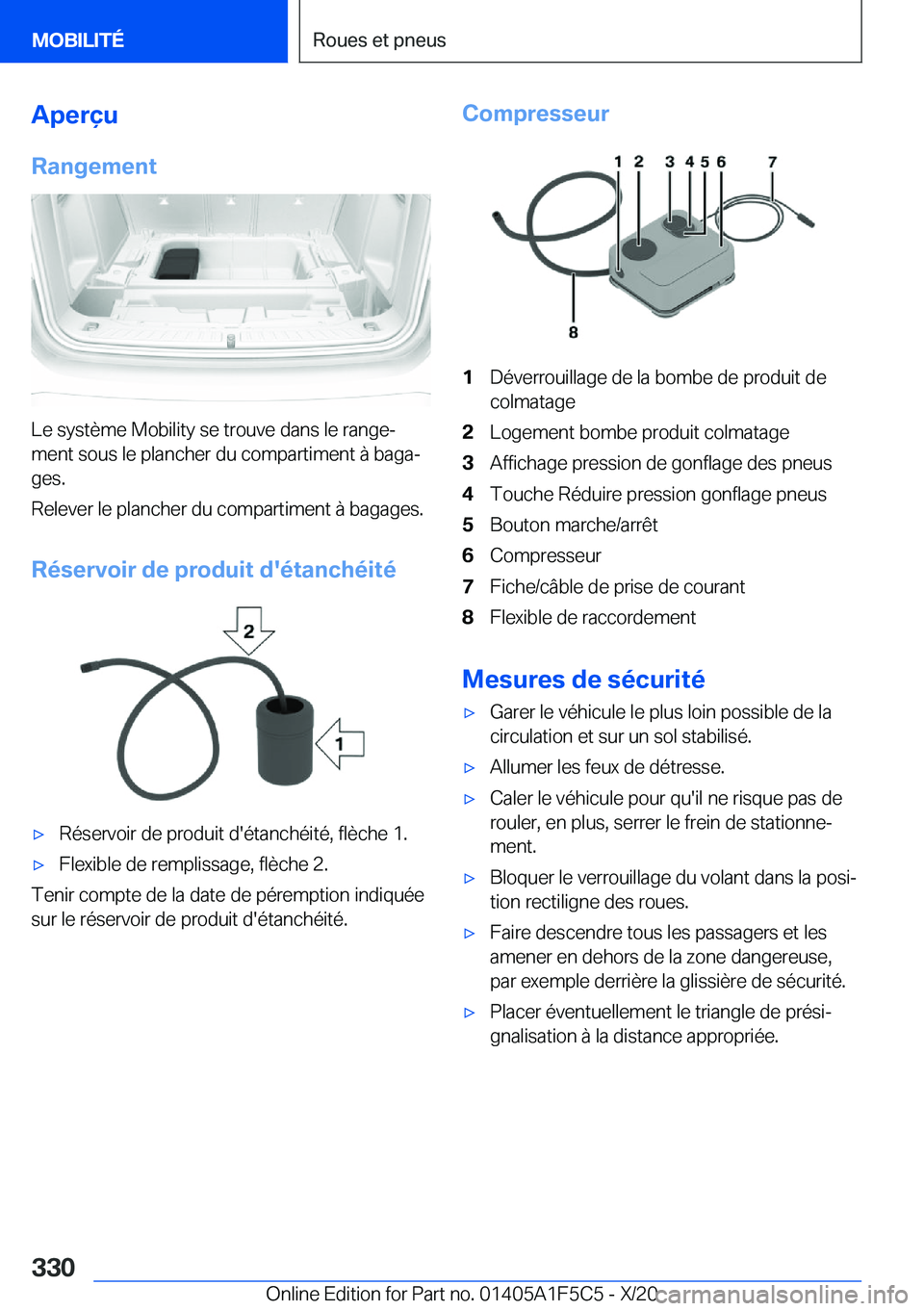 BMW X4 M 2021  Notices Demploi (in French) �A�p�e�r�ç�u
�R�a�n�g�e�m�e�n�t
�L�e��s�y�s�t�è�m�e��M�o�b�i�l�i�t�y��s�e��t�r�o�u�v�e��d�a�n�s��l�e��r�a�n�g�ej
�m�e�n�t��s�o�u�s��l�e��p�l�a�n�c�h�e�r��d�u��c�o�m�p�a�r�t�i�m�e�n�t��