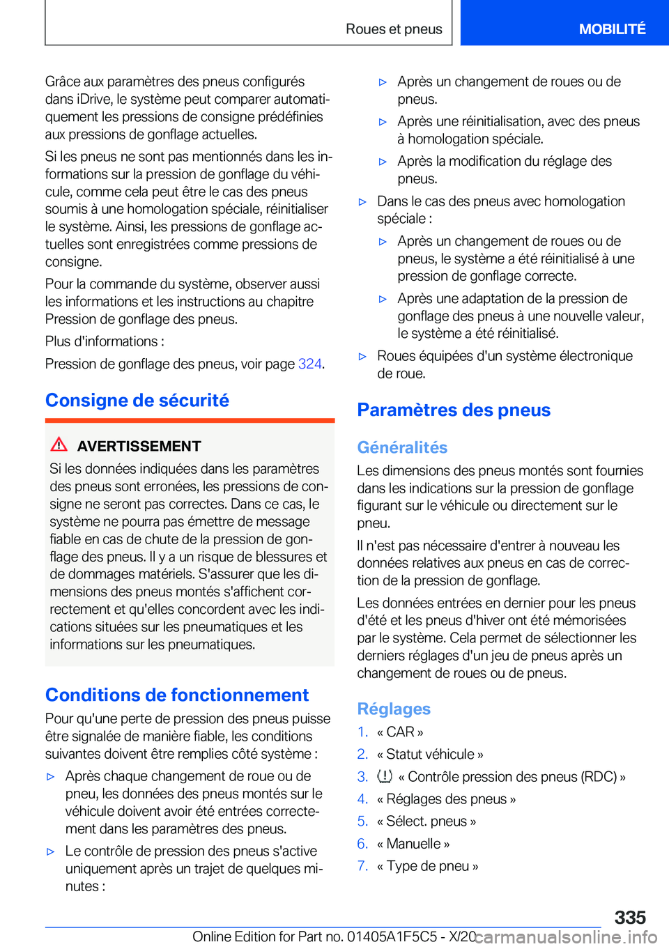 BMW X4 M 2021  Notices Demploi (in French) �G�r�