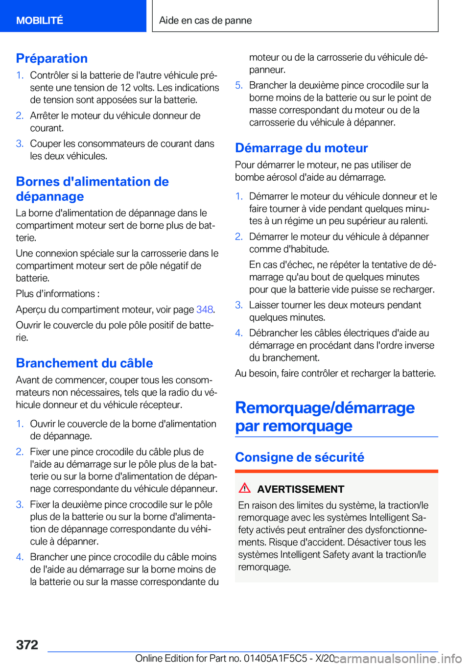 BMW X4 M 2021  Notices Demploi (in French) �P�r�é�p�a�r�a�t�i�o�n�1�.�C�o�n�t�r�