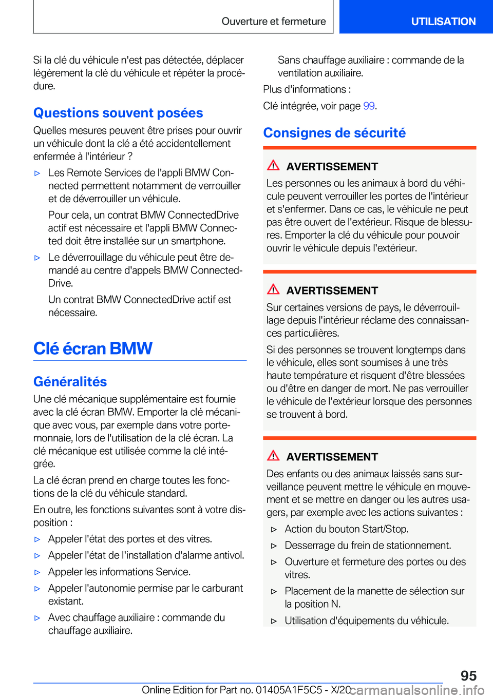 BMW X4 M 2021  Notices Demploi (in French) �S�i��l�a��c�l�é��d�u��v�é�h�i�c�u�l�e��n�'�e�s�t��p�a�s��d�é�t�e�c�t�é�e�,��d�é�p�l�a�c�e�r�l�é�g�è�r�e�m�e�n�t��l�a��c�l�é��d�u��v�é�h�i�c�u�l�e��e�t��r�é�p�é�t�e�r��l�