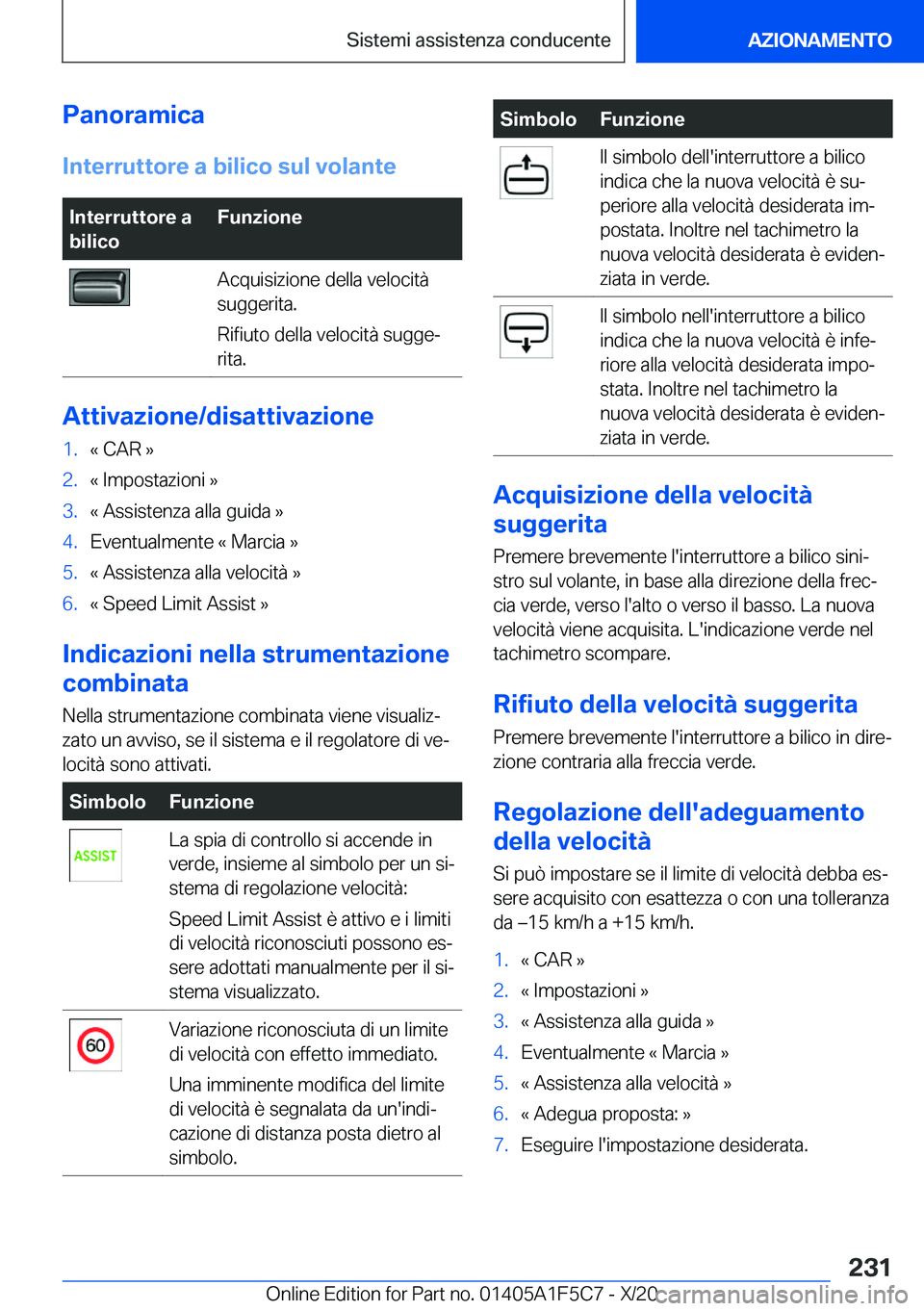 BMW X4 M 2021  Libretti Di Uso E manutenzione (in Italian) �P�a�n�o�r�a�m�i�c�a�I�n�t�e�r�r�u�t�t�o�r�e��a��b�i�l�i�c�o��s�u�l��v�o�l�a�n�t�e�I�n�t�e�r�r�u�t�t�o�r�e��a
�b�i�l�i�c�o�F�u�n�z�i�o�n�e�A�c�q�u�i�s�i�z�i�o�n�e��d�e�l�l�a��v�e�l�o�c�i�t�