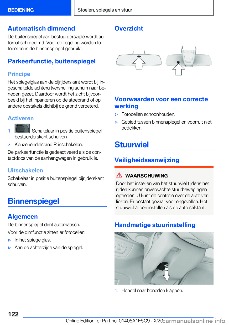 BMW X4 M 2021  Instructieboekjes (in Dutch) �A�u�t�o�m�a�t�i�s�c�h��d�i�m�m�e�n�d
�D�e��b�u�i�t�e�n�s�p�i�e�g�e�l��a�a�n��b�e�s�t�u�u�r�d�e�r�s�z�i�j�d�e��w�o�r�d�t��a�uj �t�o�m�a�t�i�s�c�h��g�e�d�i�m�d�.��V�o�o�r��d�e��r�e�g�e�l�i�n