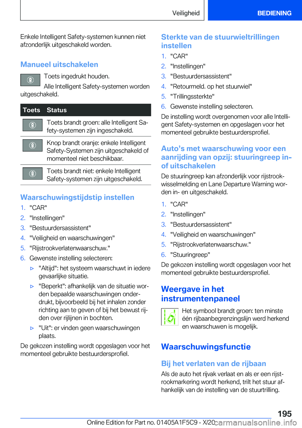 BMW X4 M 2021  Instructieboekjes (in Dutch) �E�n�k�e�l�e��I�n�t�e�l�l�i�g�e�n�t��S�a�f�e�t�y�-�s�y�s�t�e�m�e�n��k�u�n�n�e�n��n�i�e�t�a�f�z�o�n�d�e�r�l�i�j�k��u�i�t�g�e�s�c�h�a�k�e�l�d��w�o�r�d�e�n�.
�M�a�n�u�e�e�l��u�i�t�s�c�h�a�k�e�l�e�
