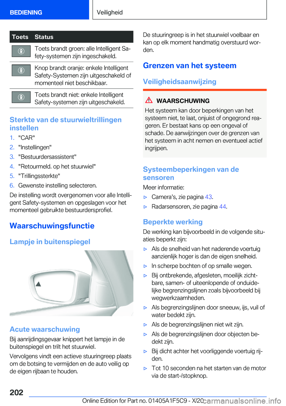 BMW X4 M 2021  Instructieboekjes (in Dutch) �T�o�e�t�s�S�t�a�t�u�s�T�o�e�t�s��b�r�a�n�d�t��g�r�o�e�n�:��a�l�l�e��I�n�t�e�l�l�i�g�e�n�t��S�aj
�f�e�t�y�-�s�y�s�t�e�m�e�n��z�i�j�n��i�n�g�e�s�c�h�a�k�e�l�d�.�K�n�o�p��b�r�a�n�d�t��o�r�a�n�
