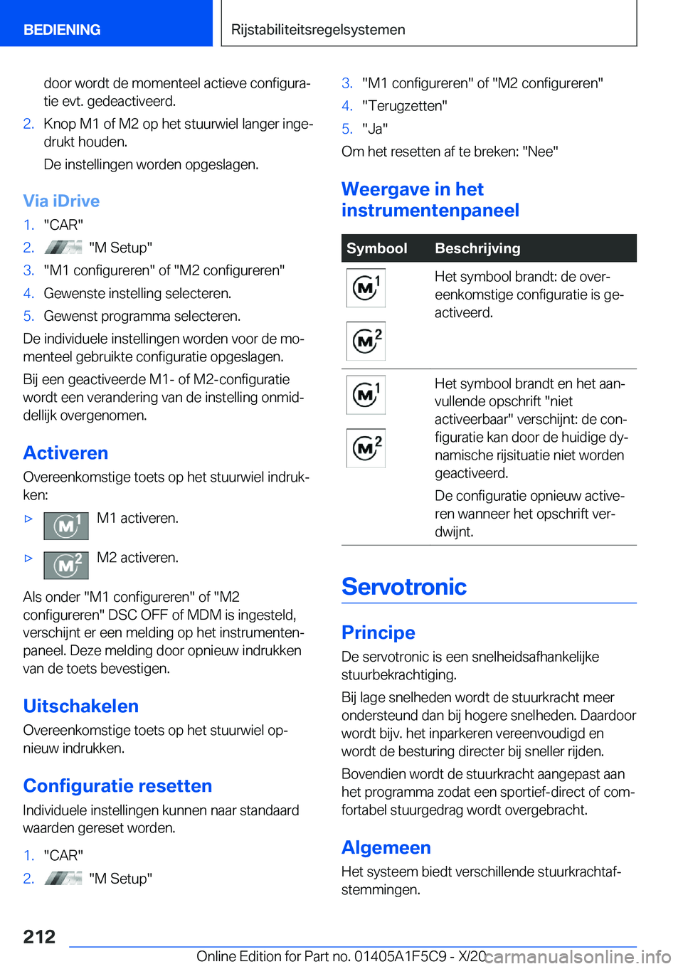 BMW X4 M 2021  Instructieboekjes (in Dutch) �d�o�o�r��w�o�r�d�t��d�e��m�o�m�e�n�t�e�e�l��a�c�t�i�e�v�e��c�o�n�f�i�g�u�r�aj�t�i�e��e�v�t�.��g�e�d�e�a�c�t�i�v�e�e�r�d�.�2�.�K�n�o�p��M�1��o�f��M�2��o�p��h�e�t��s�t�u�u�r�w�i�e�l��l�a