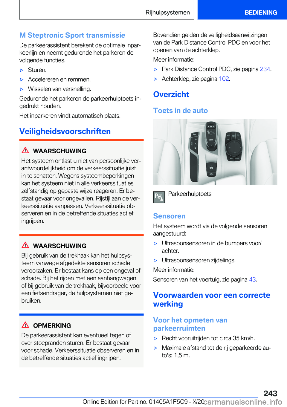 BMW X4 M 2021  Instructieboekjes (in Dutch) �M��S�t�e�p�t�r�o�n�i�c��S�p�o�r�t��t�r�a�n�s�m�i�s�s�i�e
�D�e��p�a�r�k�e�e�r�a�s�s�i�s�t�e�n�t��b�e�r�e�k�e�n�t��d�e��o�p�t�i�m�a�l�e��i�n�p�a�rj
�k�e�e�r�l�i�j�n��e�n��n�e�e�m�t��g�e�d�u