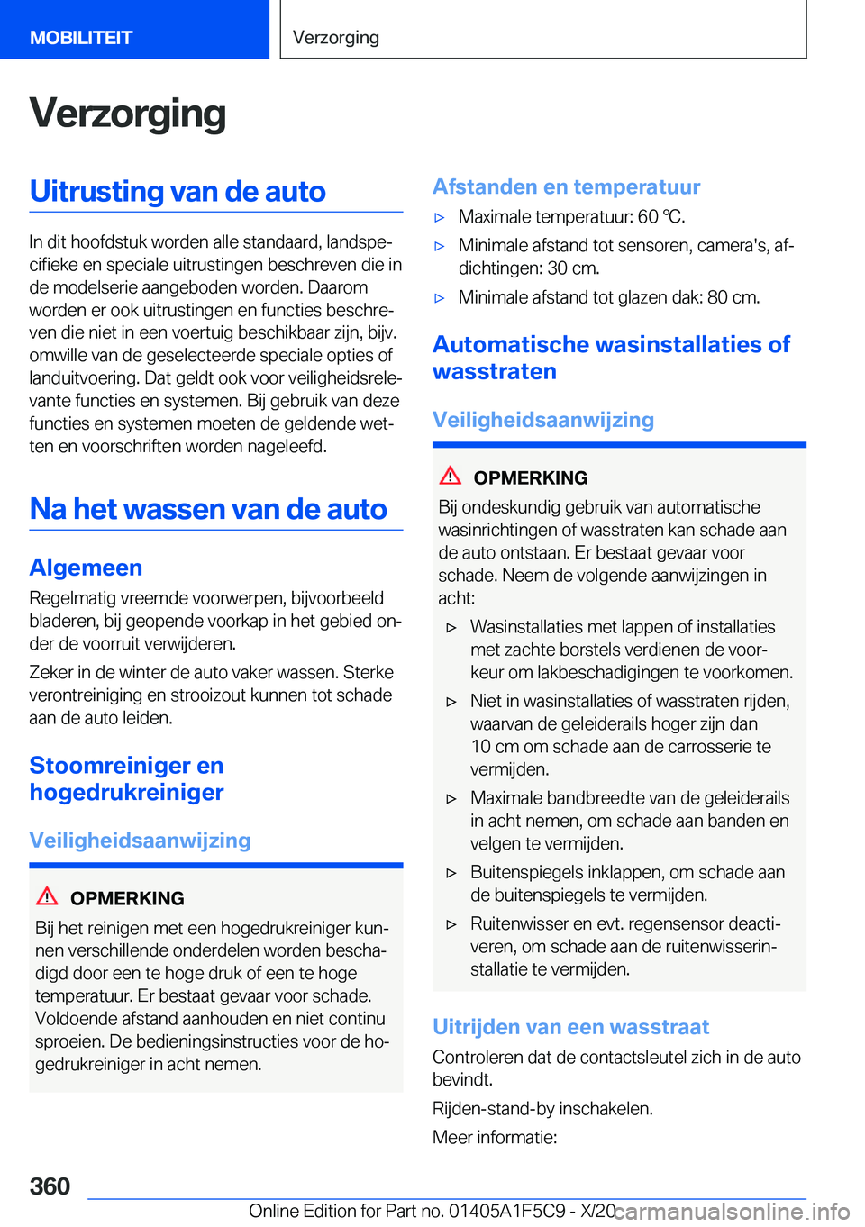 BMW X4 M 2021  Instructieboekjes (in Dutch) �V�e�r�z�o�r�g�i�n�g�U�i�t�r�u�s�t�i�n�g��v�a�n��d�e��a�u�t�o
�I�n��d�i�t��h�o�o�f�d�s�t�u�k��w�o�r�d�e�n��a�l�l�e��s�t�a�n�d�a�a�r�d�,��l�a�n�d�s�p�ej�c�i�f�i�e�k�e��e�n��s�p�e�c�i�a�l�e�