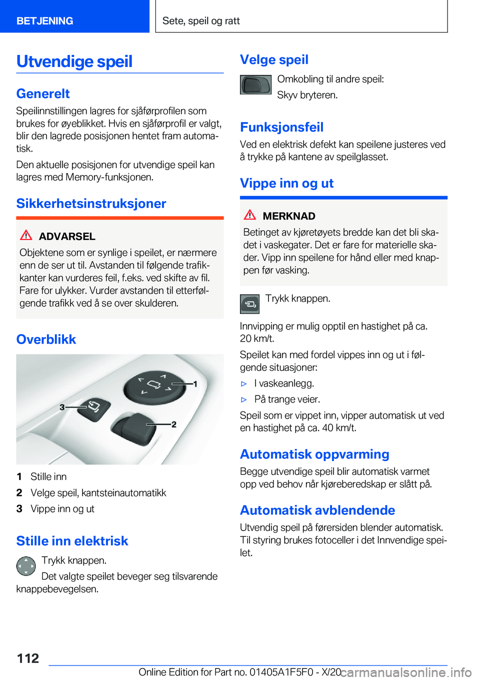 BMW X4 M 2021  InstruksjonsbØker (in Norwegian) �U�t�v�e�n�d�i�g�e��s�p�e�i�l
�G�e�n�e�r�e�l�t�S�p�e�i�l�i�n�n�s�t�i�l�l�i�n�g�e�n��l�a�g�r�e�s��f�o�r��s�j�å�f�