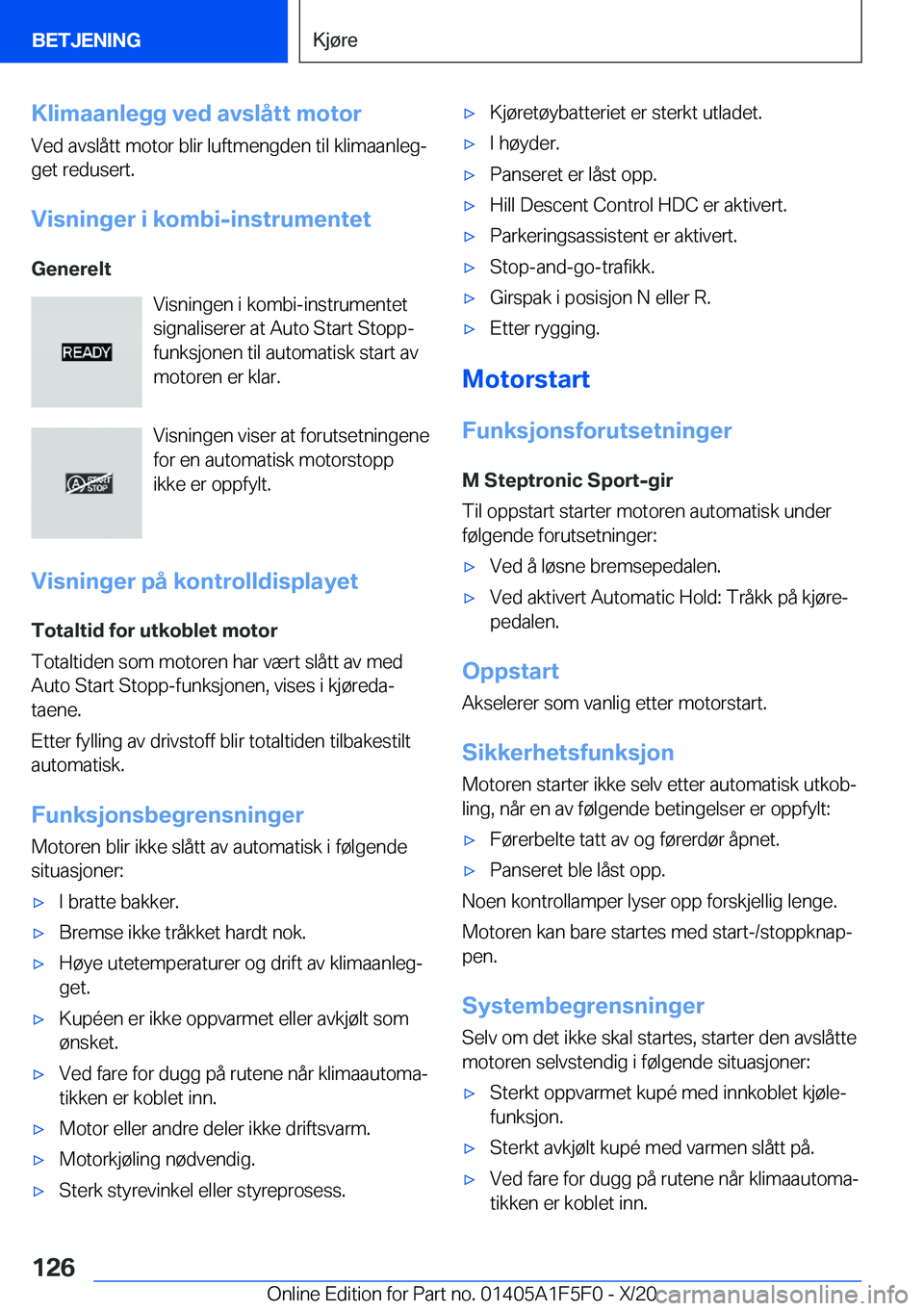 BMW X4 M 2021  InstruksjonsbØker (in Norwegian) �K�l�i�m�a�a�n�l�e�g�g��v�e�d��a�v�s�l�å�t�t��m�o�t�o�r�V�e�d��a�v�s�l�å�t�t��m�o�t�o�r��b�l�i�r��l�u�f�t�m�e�n�g�d�e�n��t�i�l��k�l�i�m�a�a�n�l�e�gj
�g�e�t��r�e�d�u�s�e�r�t�.
�V�i�s�n�i�n