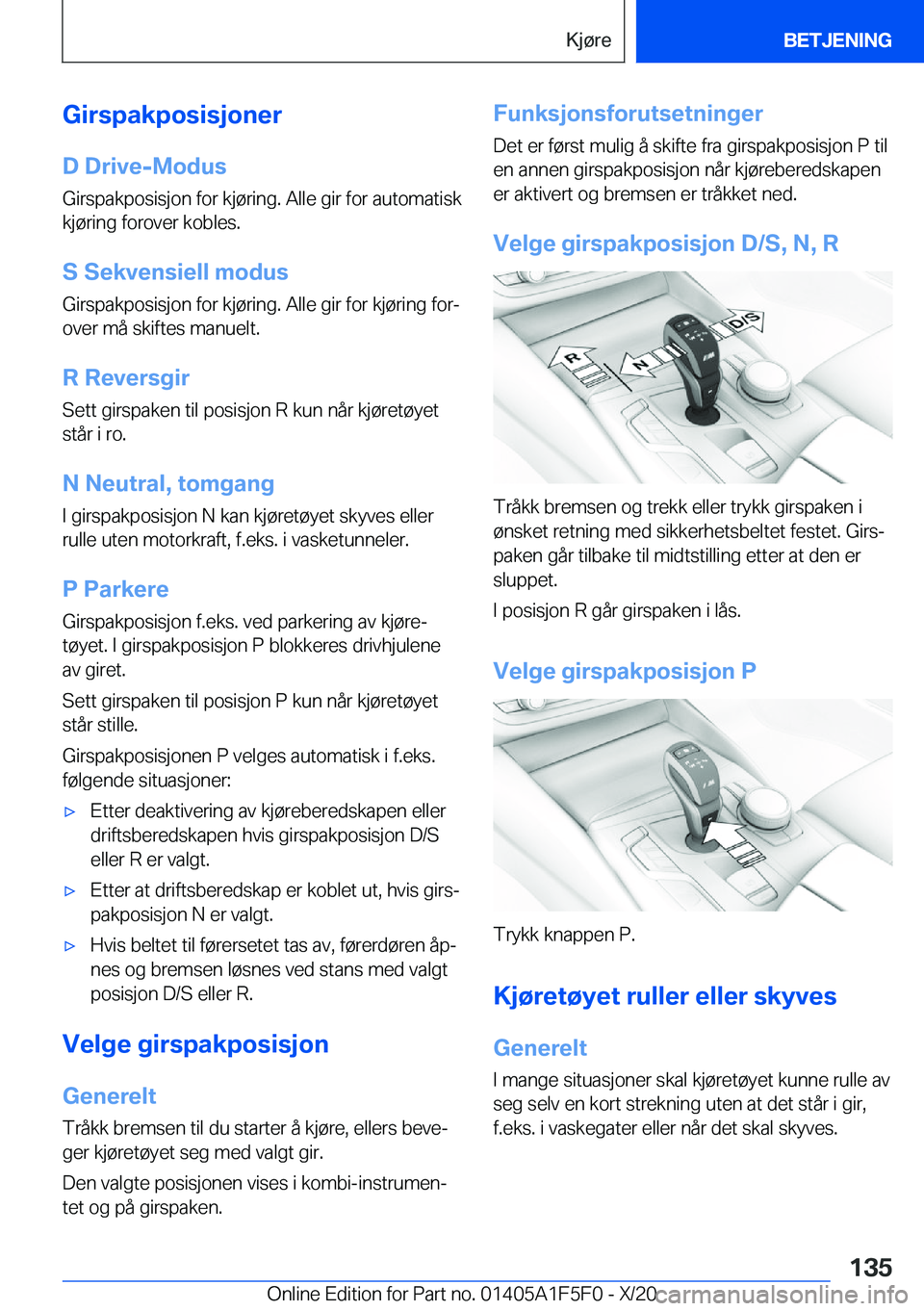 BMW X4 M 2021  InstruksjonsbØker (in Norwegian) �G�i�r�s�p�a�k�p�o�s�i�s�j�o�n�e�r
�D��D�r�i�v�e�-�M�o�d�u�s �G�i�r�s�p�a�k�p�o�s�i�s�j�o�n��f�o�r��k�j�