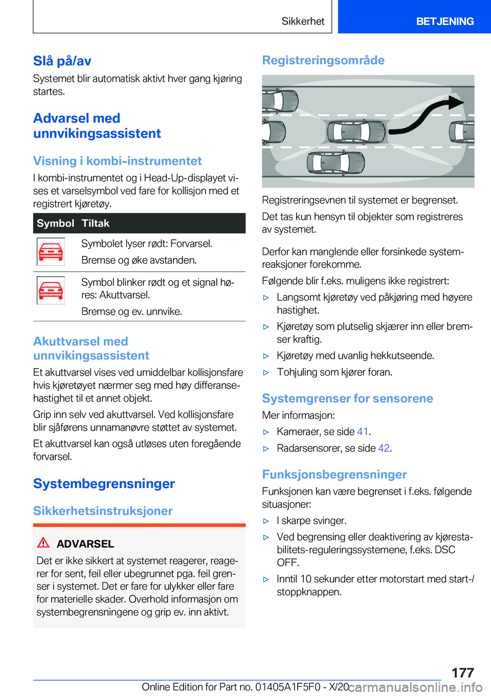 BMW X4 M 2021  InstruksjonsbØker (in Norwegian) �S�l�å��p�å�/�a�v�S�y�s�t�e�m�e�t��b�l�i�r��a�u�t�o�m�a�t�i�s�k��a�k�t�i�v�t��h�v�e�r��g�a�n�g��k�j�