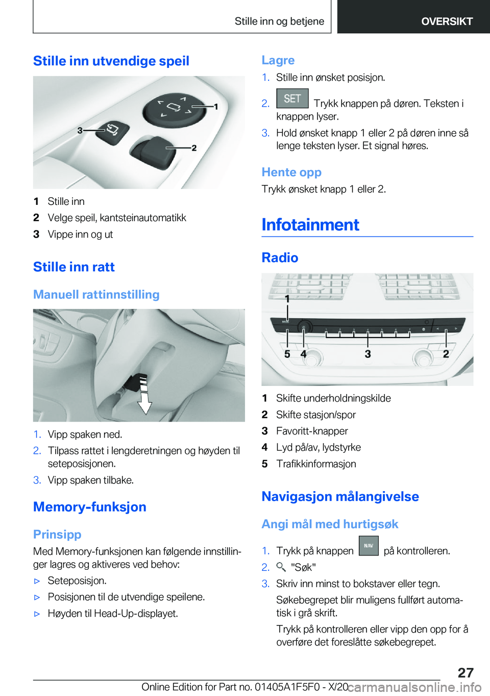 BMW X4 M 2021  InstruksjonsbØker (in Norwegian) �S�t�i�l�l�e��i�n�n��u�t�v�e�n�d�i�g�e��s�p�e�i�l�1�S�t�i�l�l�e��i�n�n�2�V�e�l�g�e��s�p�e�i�l�,��k�a�n�t�s�t�e�i�n�a�u�t�o�m�a�t�i�k�k�3�V�i�p�p�e��i�n�n��o�g��u�t
�S�t�i�l�l�e��i�n�n��r�a�