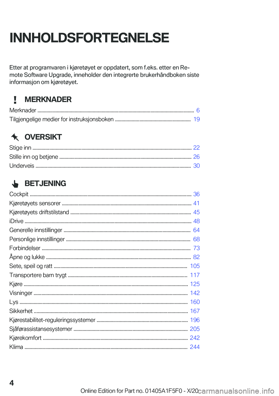 BMW X4 M 2021  InstruksjonsbØker (in Norwegian) �I�N�N�H�O�L�D�S�F�O�R�T�E�G�N�E�L�S�E�E�t�t�e�r��a�t��p�r�o�g�r�a�m�v�a�r�e�n��i��k�j�