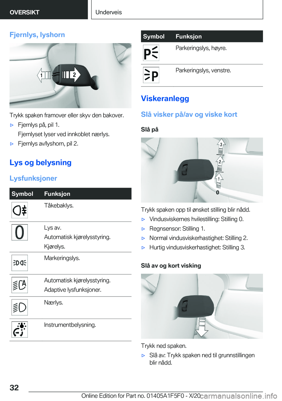 BMW X4 M 2021  InstruksjonsbØker (in Norwegian) �F�j�e�r�n�l�y�s�,��l�y�s�h�o�r�n
�T�r�y�k�k��s�p�a�k�e�n��f�r�a�m�o�v�e�r��e�l�l�e�r��s�k�y�v��d�e�n��b�a�k�o�v�e�r�.
'x�F�j�e�r�n�l�y�s��p�å�,��p�i�l��1�.
�F�j�e�r�n�l�y�s�e�t��l�y�s