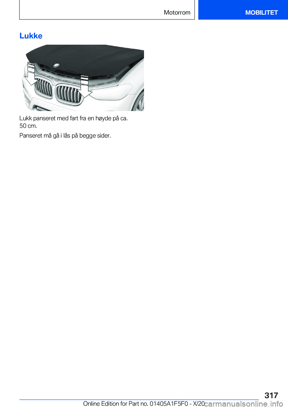 BMW X4 M 2021  InstruksjonsbØker (in Norwegian) �L�u�k�k�e
�L�u�k�k��p�a�n�s�e�r�e�t��m�e�d��f�a�r�t��f�r�a��e�n��h�