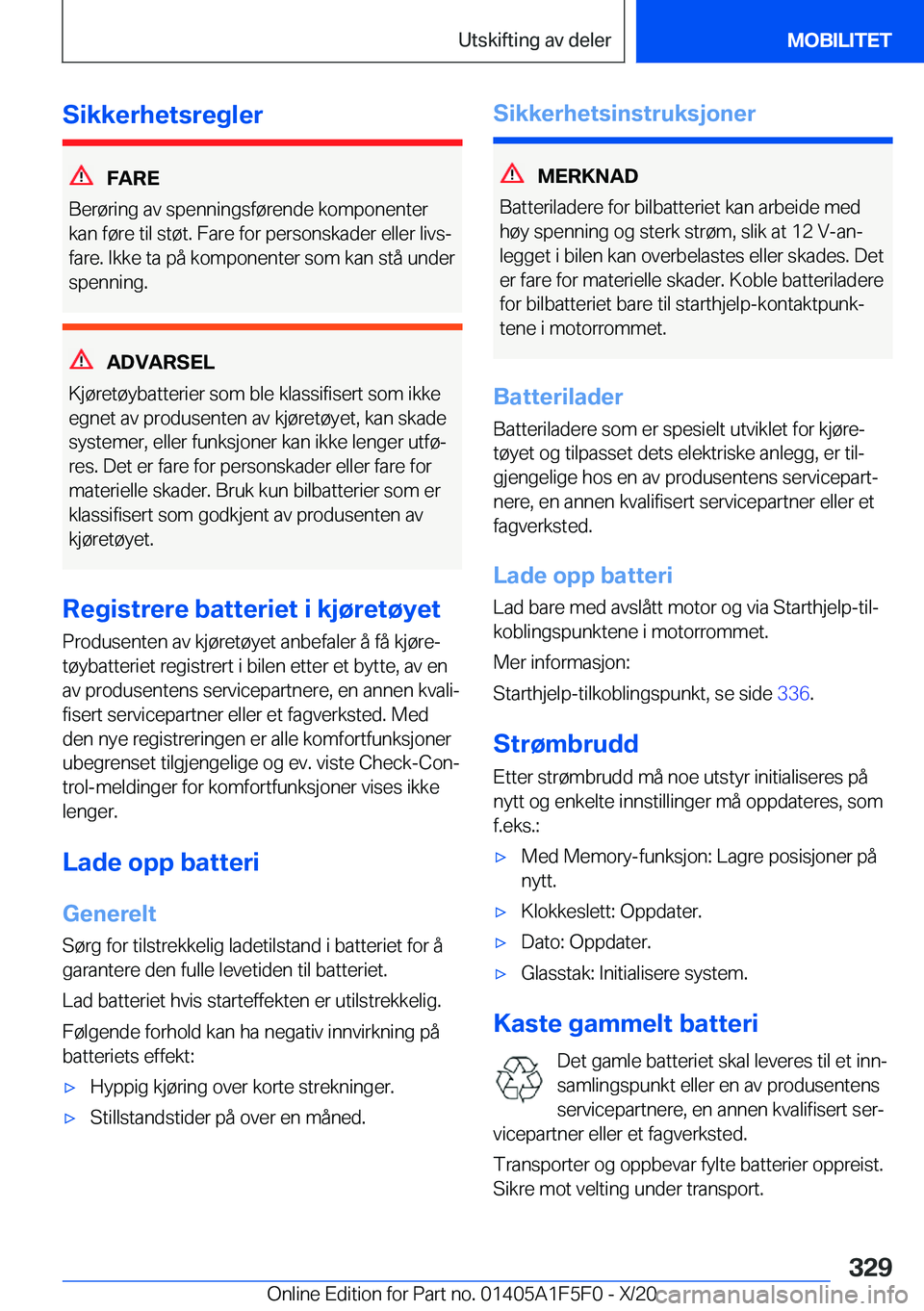 BMW X4 M 2021  InstruksjonsbØker (in Norwegian) �S�i�k�k�e�r�h�e�t�s�r�e�g�l�e�r
�F�A�R�E
�B�e�r�