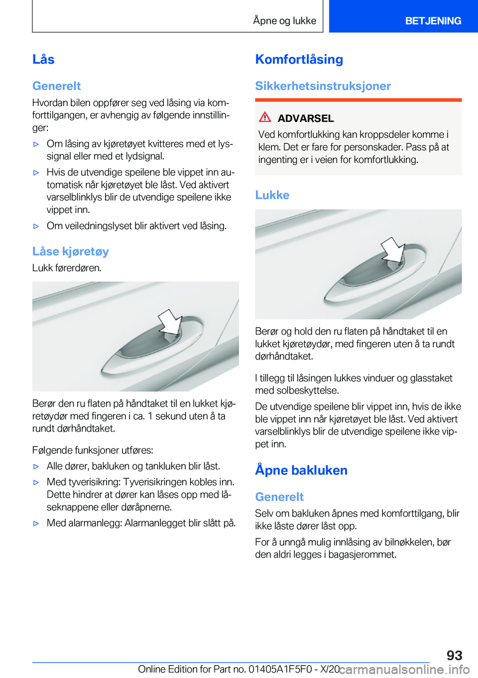 BMW X4 M 2021  InstruksjonsbØker (in Norwegian) �L�å�s
�G�e�n�e�r�e�l�t
�H�v�o�r�d�a�n��b�i�l�e�n��o�p�p�f�
