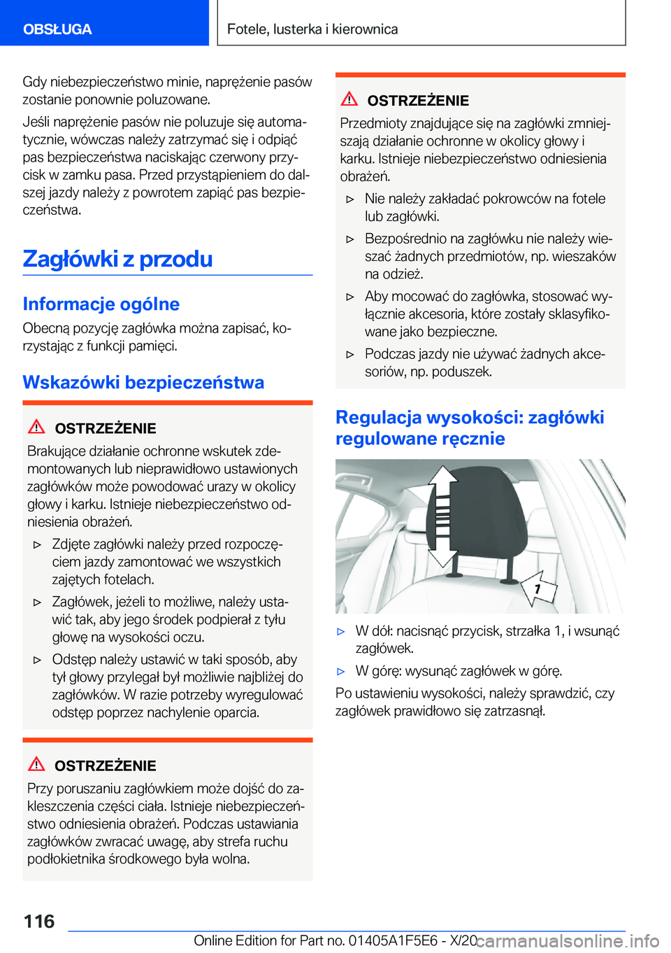 BMW X4 M 2021  Instrukcja obsługi (in Polish) �G�d�y��n�i�e�b�e�z�p�i�e�c�z�e�