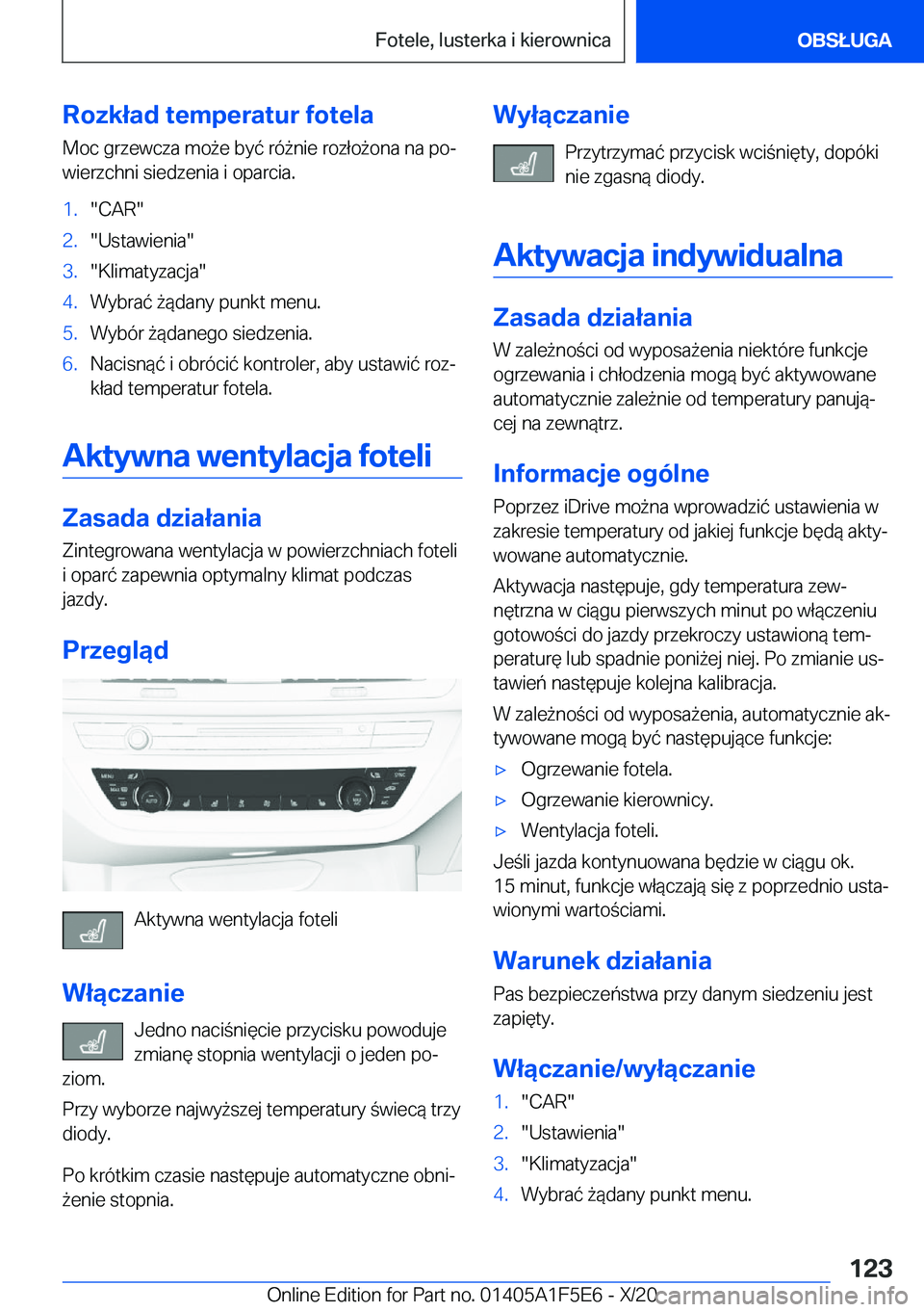 BMW X4 M 2021  Instrukcja obsługi (in Polish) �R�o�z�k�ł�a�d��t�e�m�p�e�r�a�t�u�r��f�o�t�e�l�a�M�o�c��g�r�z�e�w�c�z�a��m�o9�e��b�y�