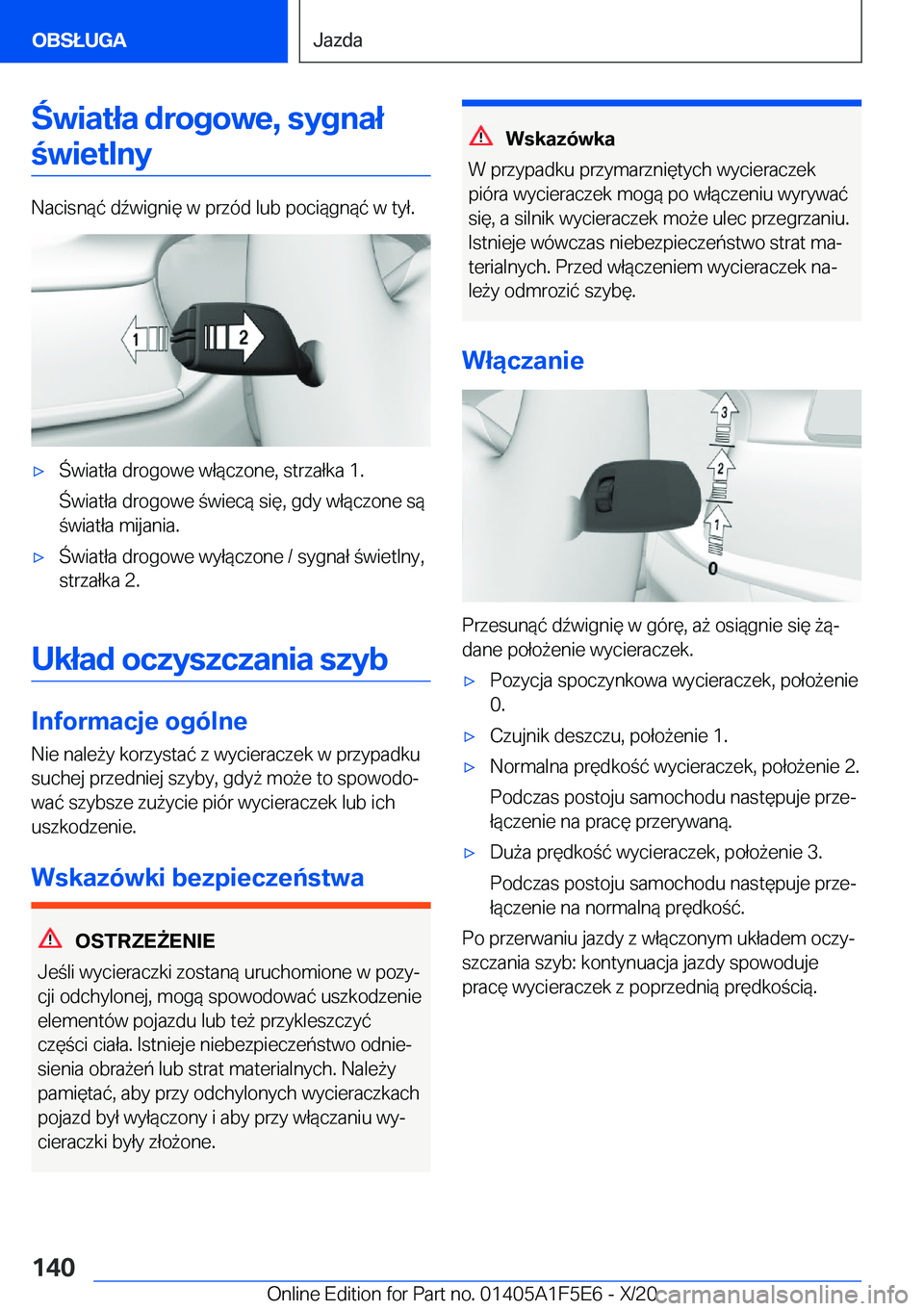 BMW X4 M 2021  Instrukcja obsługi (in Polish) �w�i�a�t�ł�a��d�r�o�g�o�w�e�,��s�y�g�n�a�ł�w�i�e�t�l�n�y
�N�a�c�i�s�n�