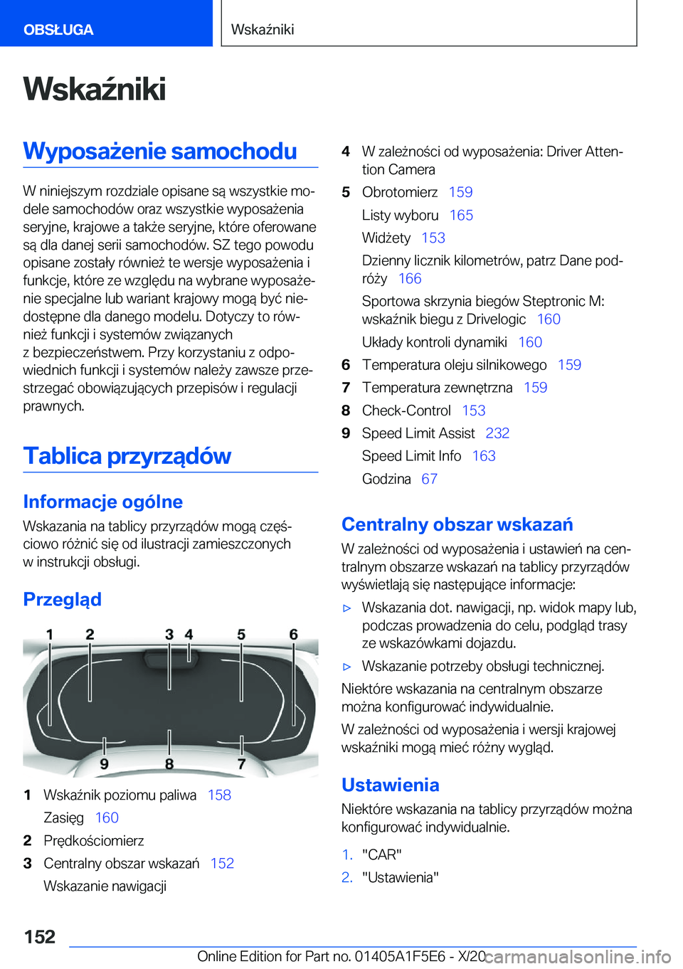 BMW X4 M 2021  Instrukcja obsługi (in Polish) �W�s�k�a7�n�i�k�i�W�y�p�o�s�a9�e�n�i�e��s�a�m�o�c�h�o�d�u
�W��n�i�n�i�e�j�s�z�y�m��r�o�z�d�z�i�a�l�e��o�p�i�s�a�n�e��s�