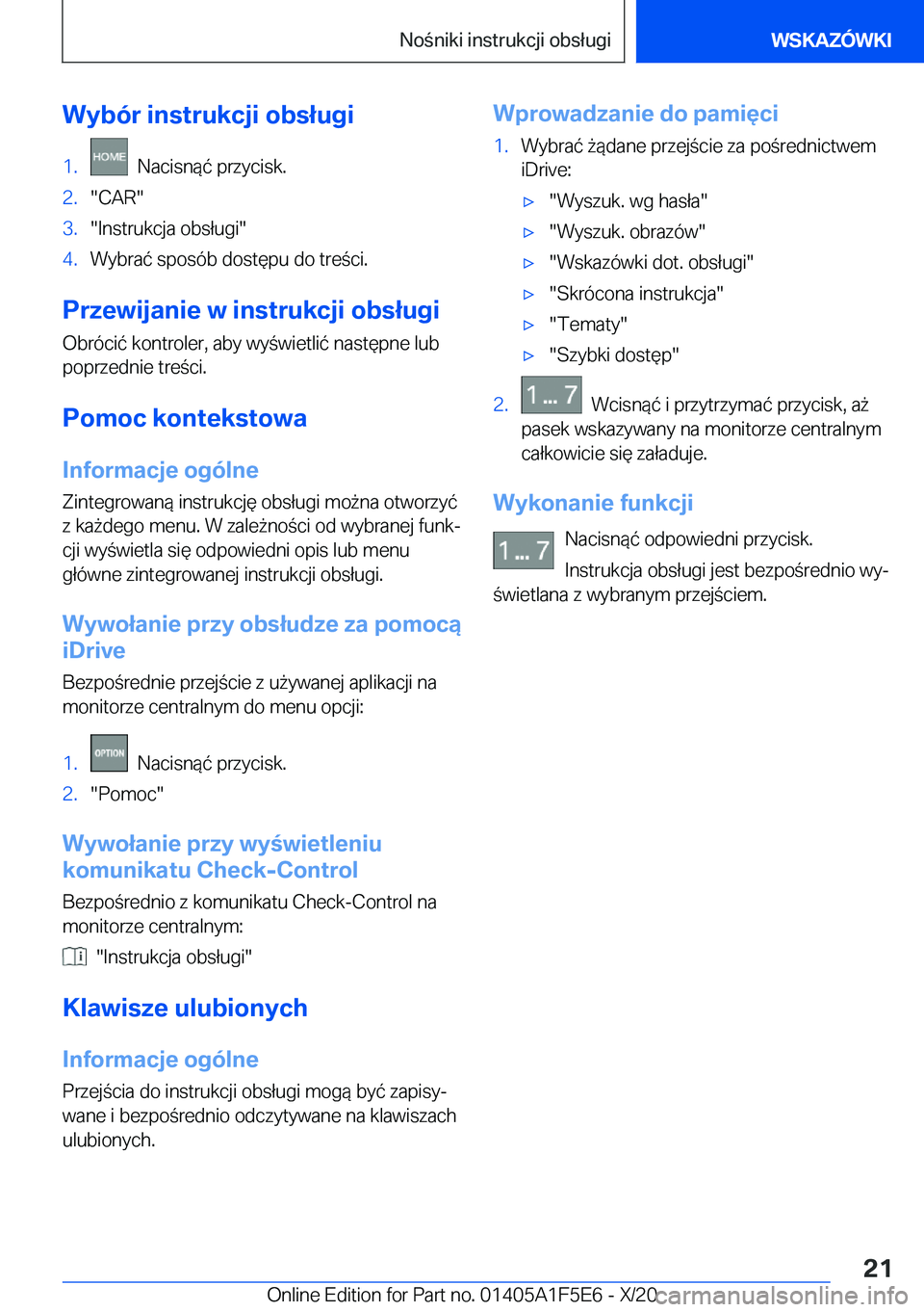 BMW X4 M 2021  Instrukcja obsługi (in Polish) �W�y�b�