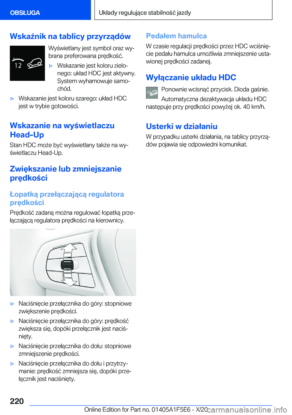 BMW X4 M 2021  Instrukcja obsługi (in Polish) �W�s�k�a7�n�i�k��n�a��t�a�b�l�i�c�y��p�r�z�y�r�z�ą�d�